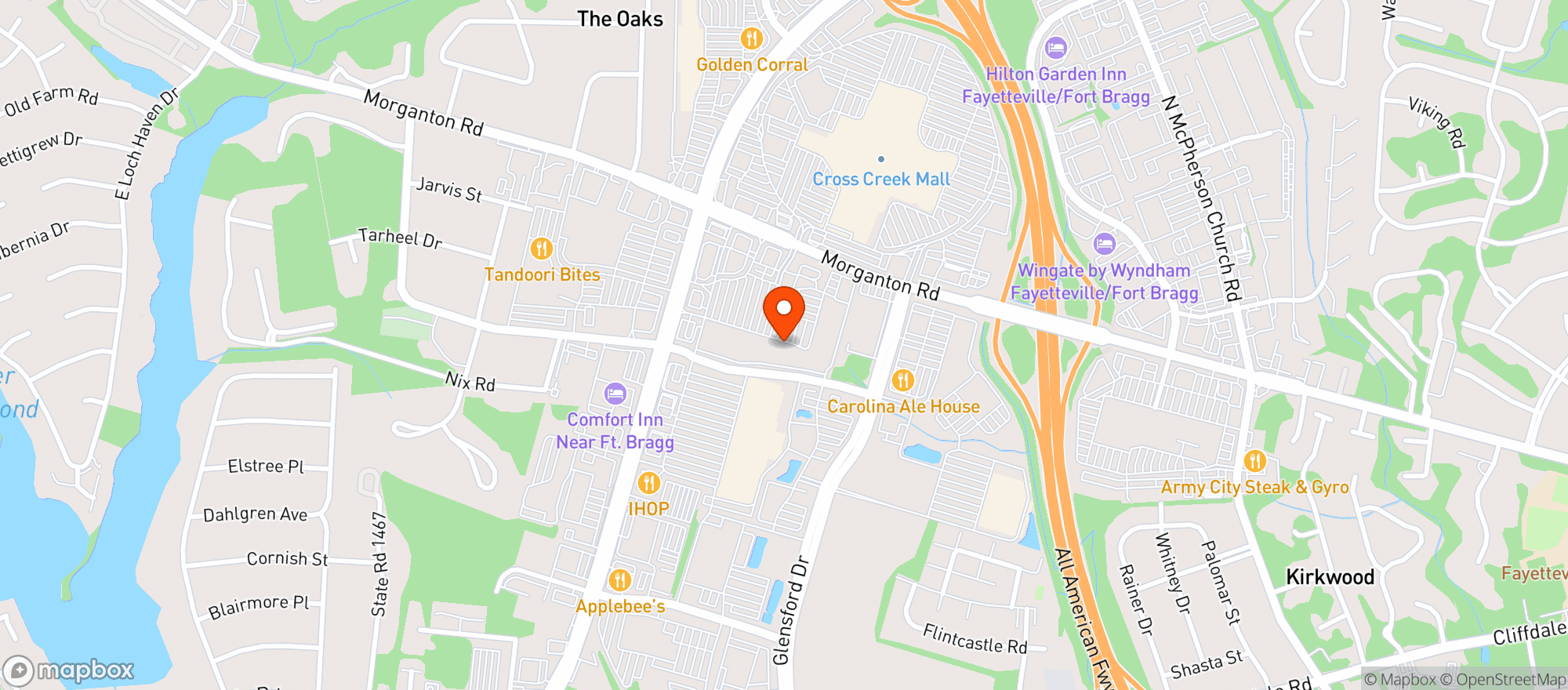 Map showing Vitamin Shoppe - Fayetteville
