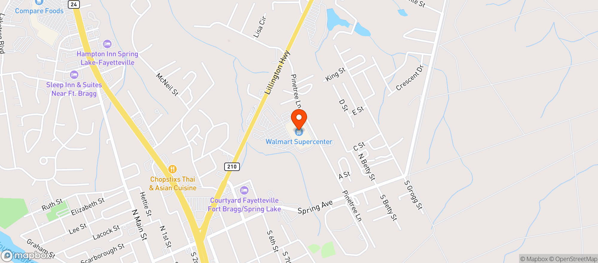 Map showing Walmart Supercenter