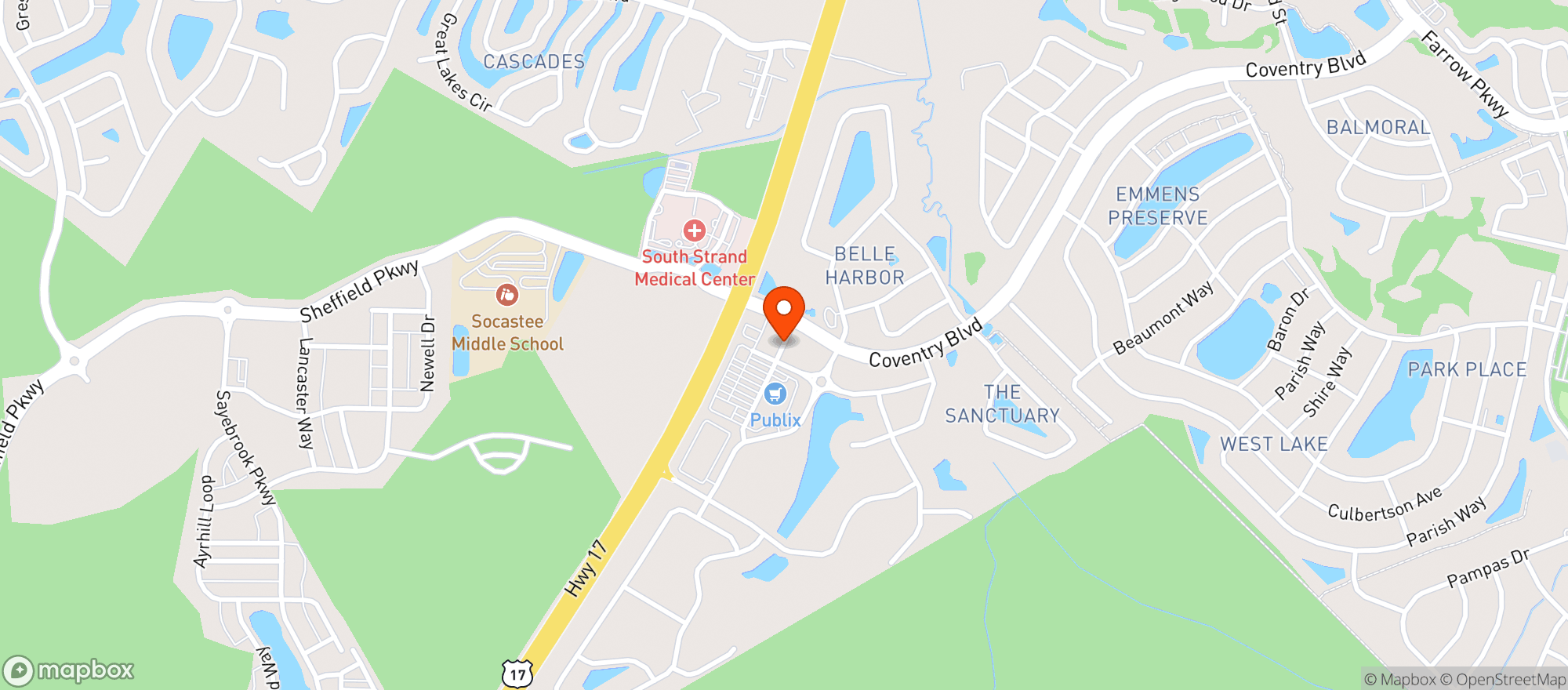 Map showing Publix Super Market #1806