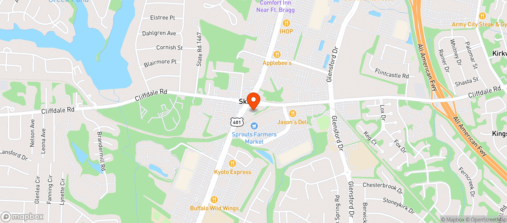 Map showing CIRCLE K #2723027 - SKIBO RD