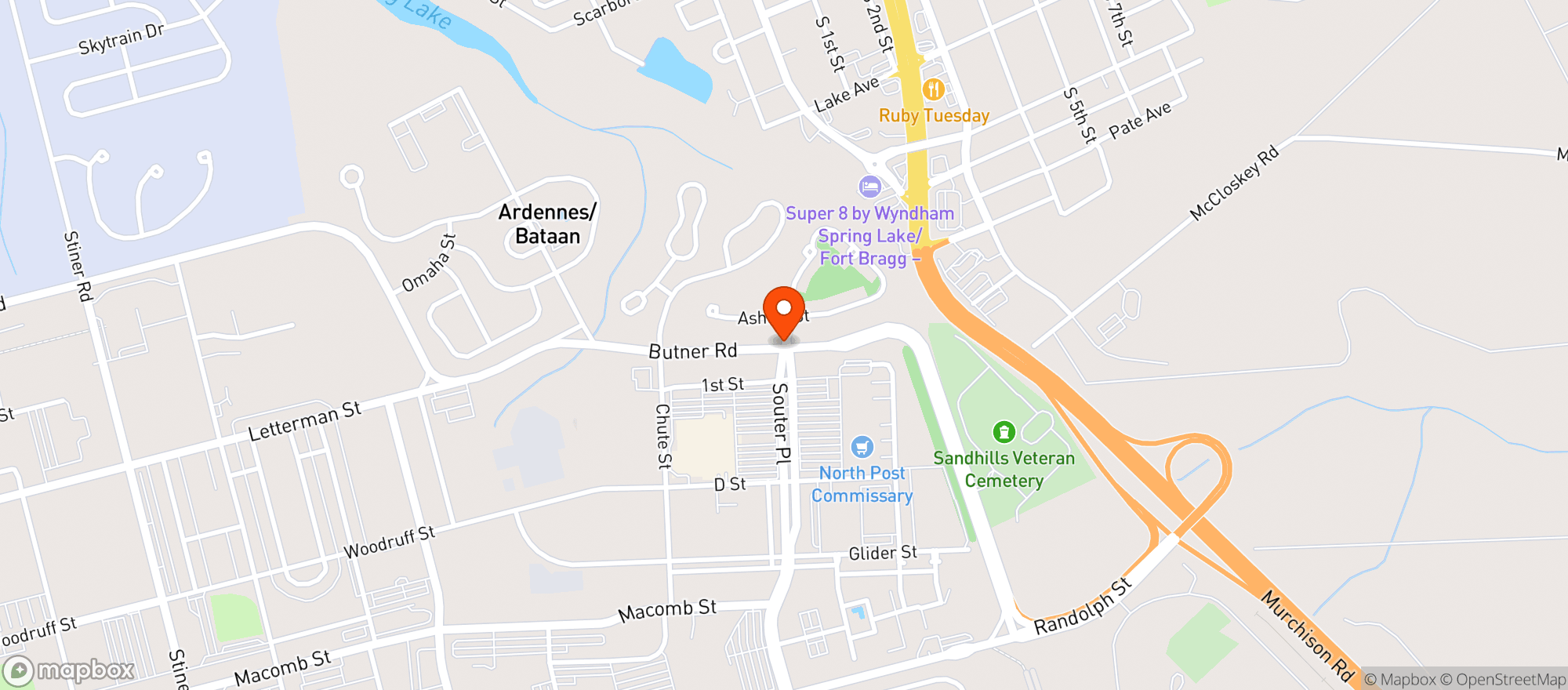 Map showing Mallonee Plaza Express