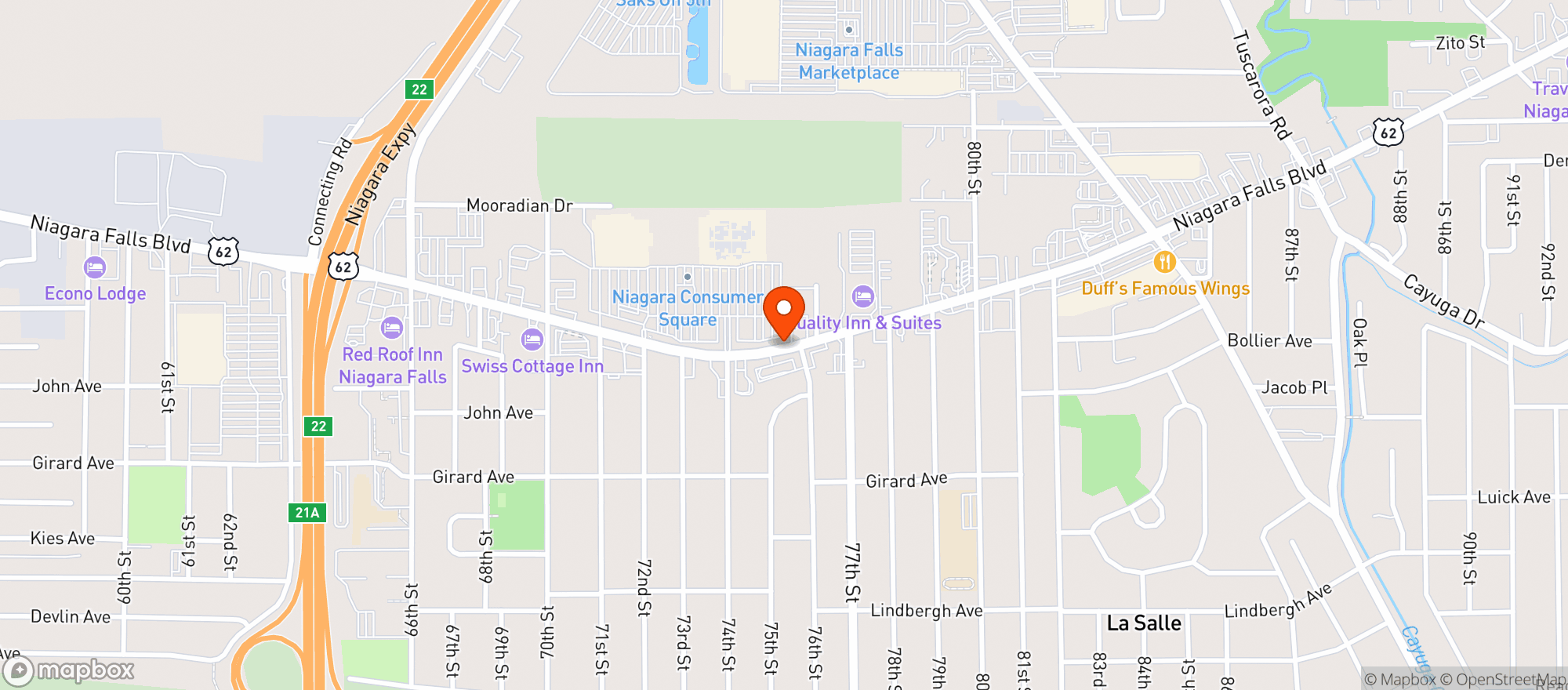 Map showing Target Store