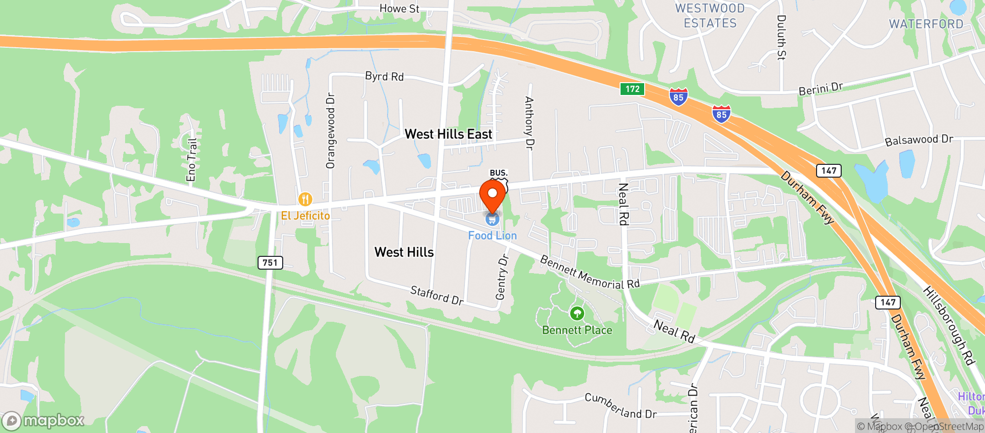 Map showing Food Lion #939