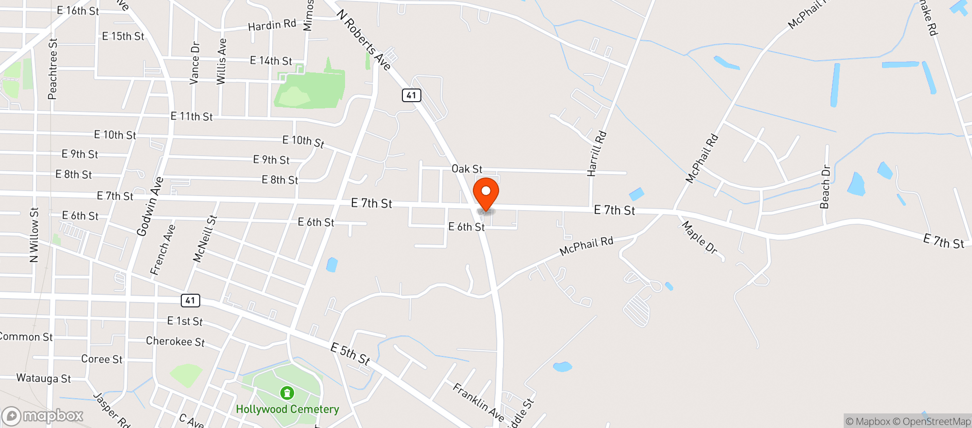 Map showing 7th Street Minimart