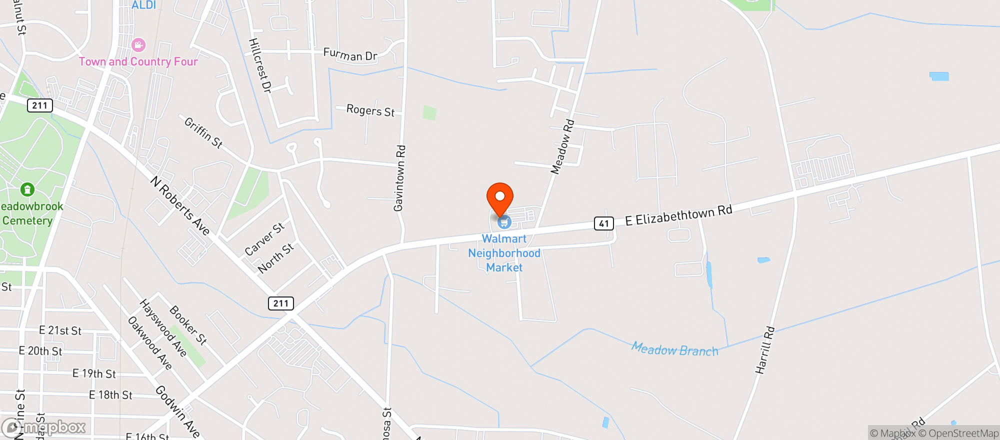 Map showing Walmart Neighborhood Market