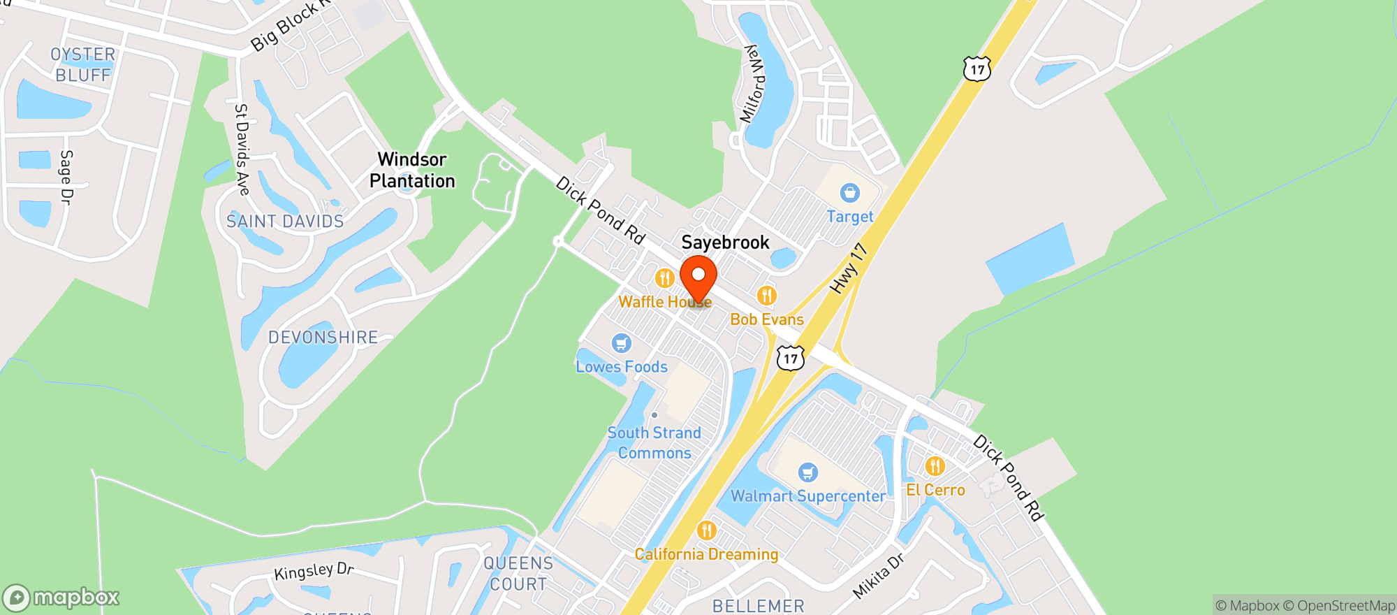 Map showing Buffalo Wild Wings Gril #4174