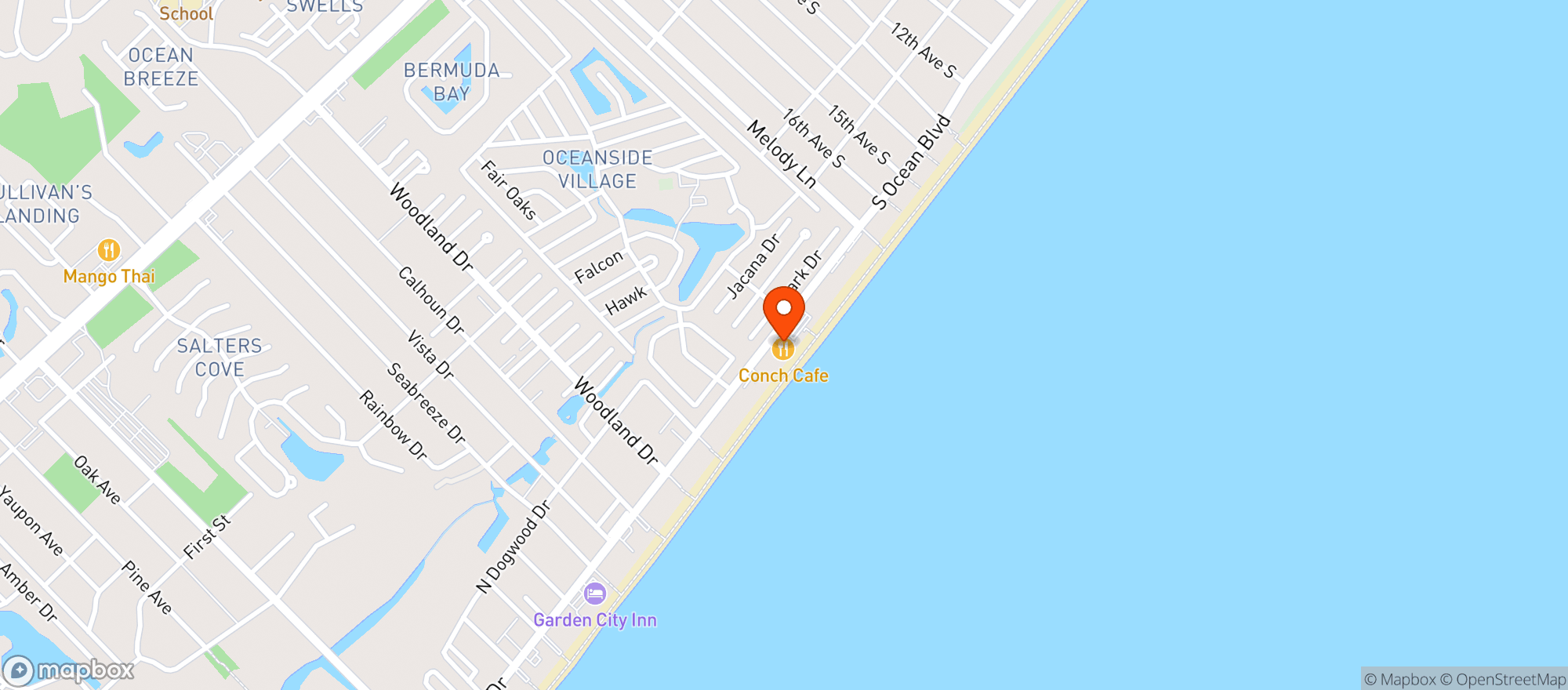 Map showing Conch Cafe
