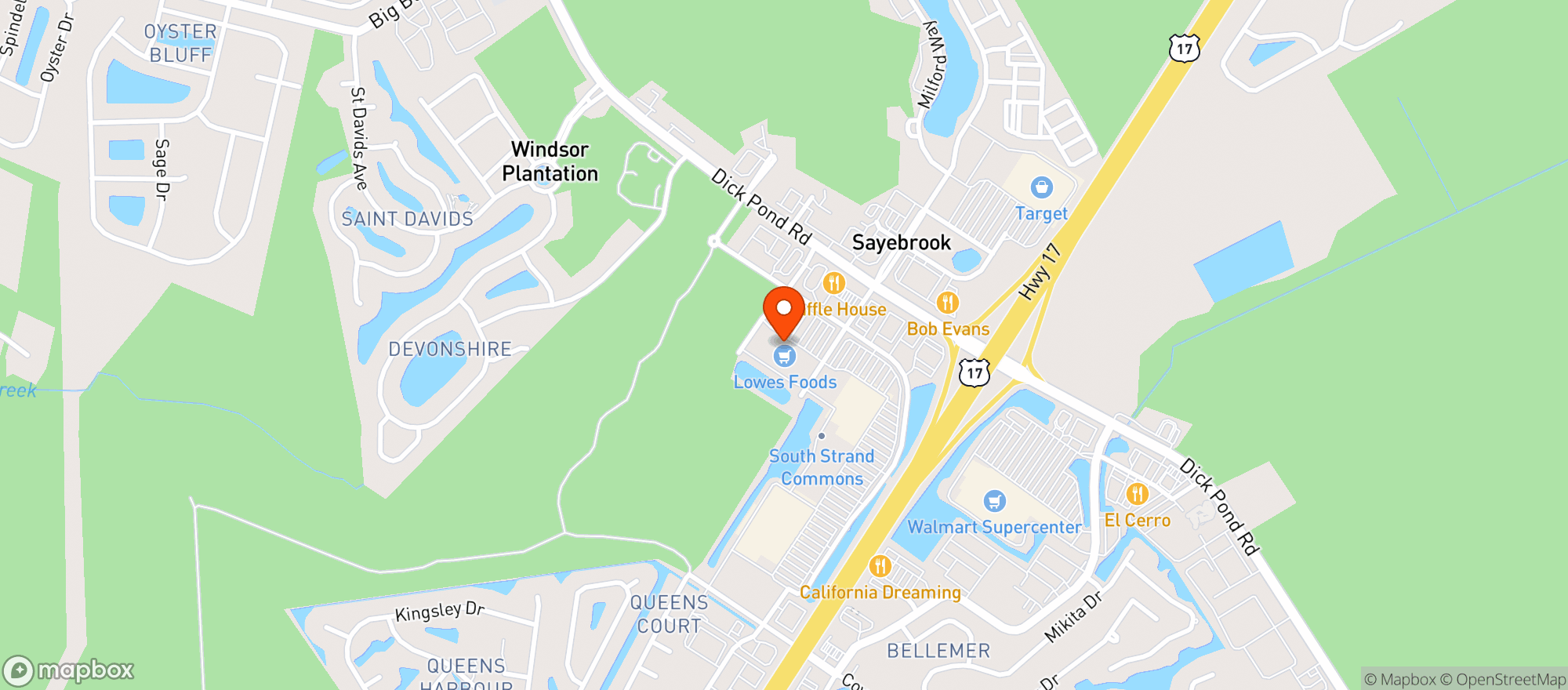 Map showing The Beer Den