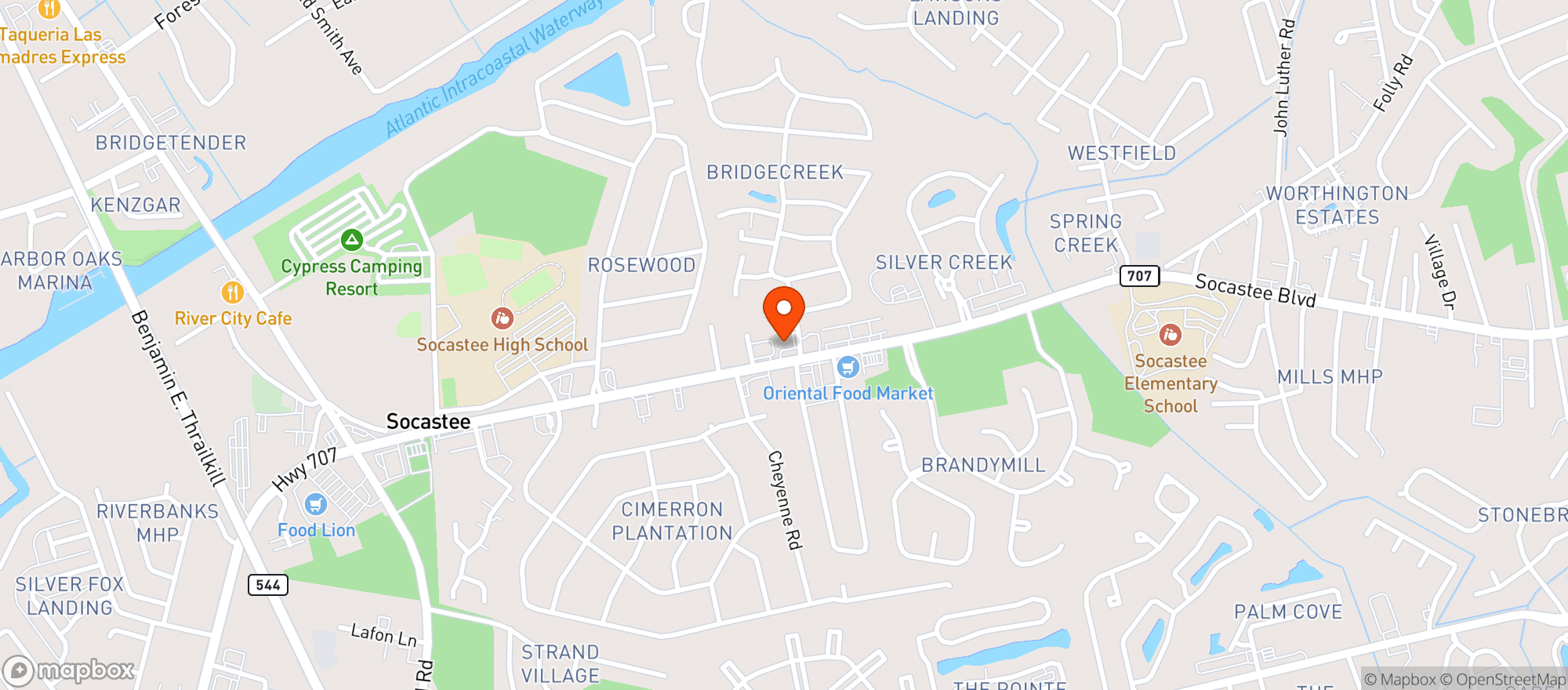 Map showing 365 Fast Mart #109 (myr)