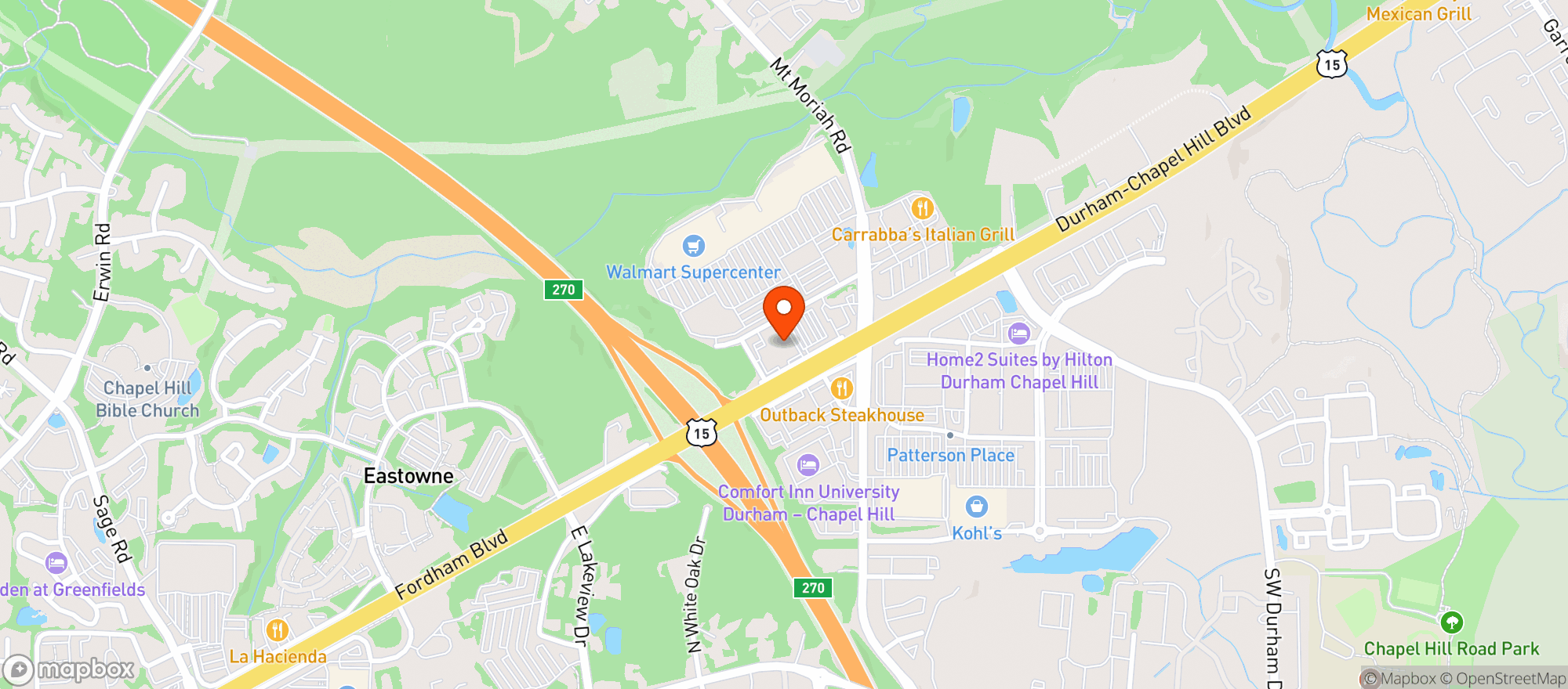 Map showing Namu Restuarant & Coffee Bar
