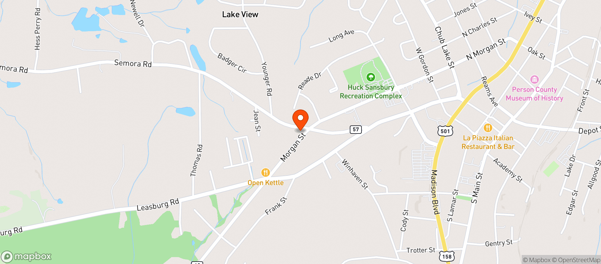 Map showing Oneils Quick Stop