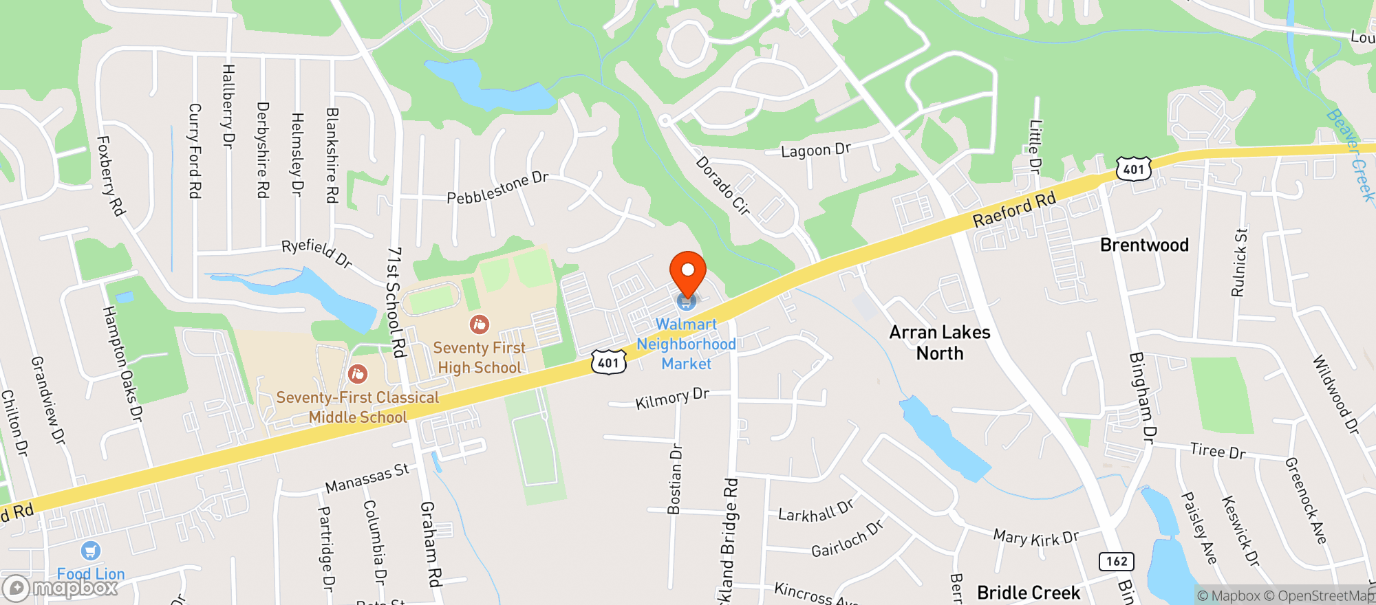 Map showing Walmart Neighborhood Market