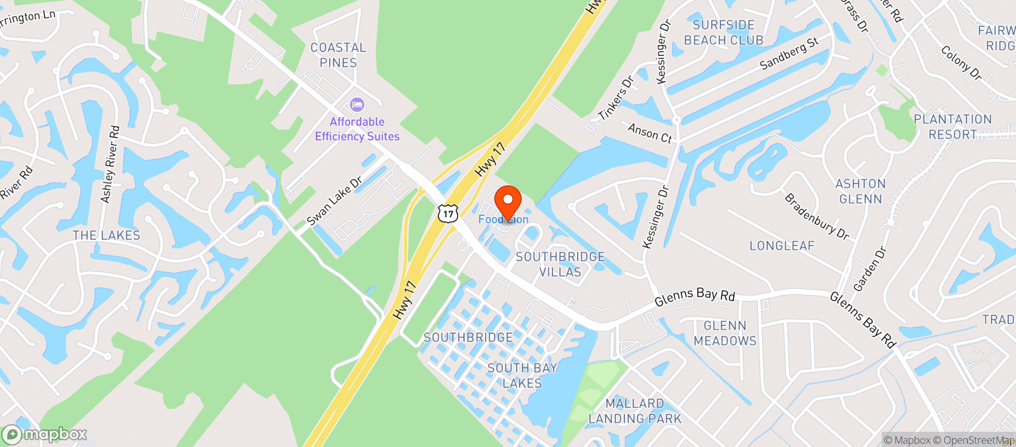 Map showing Island Bar And Grill