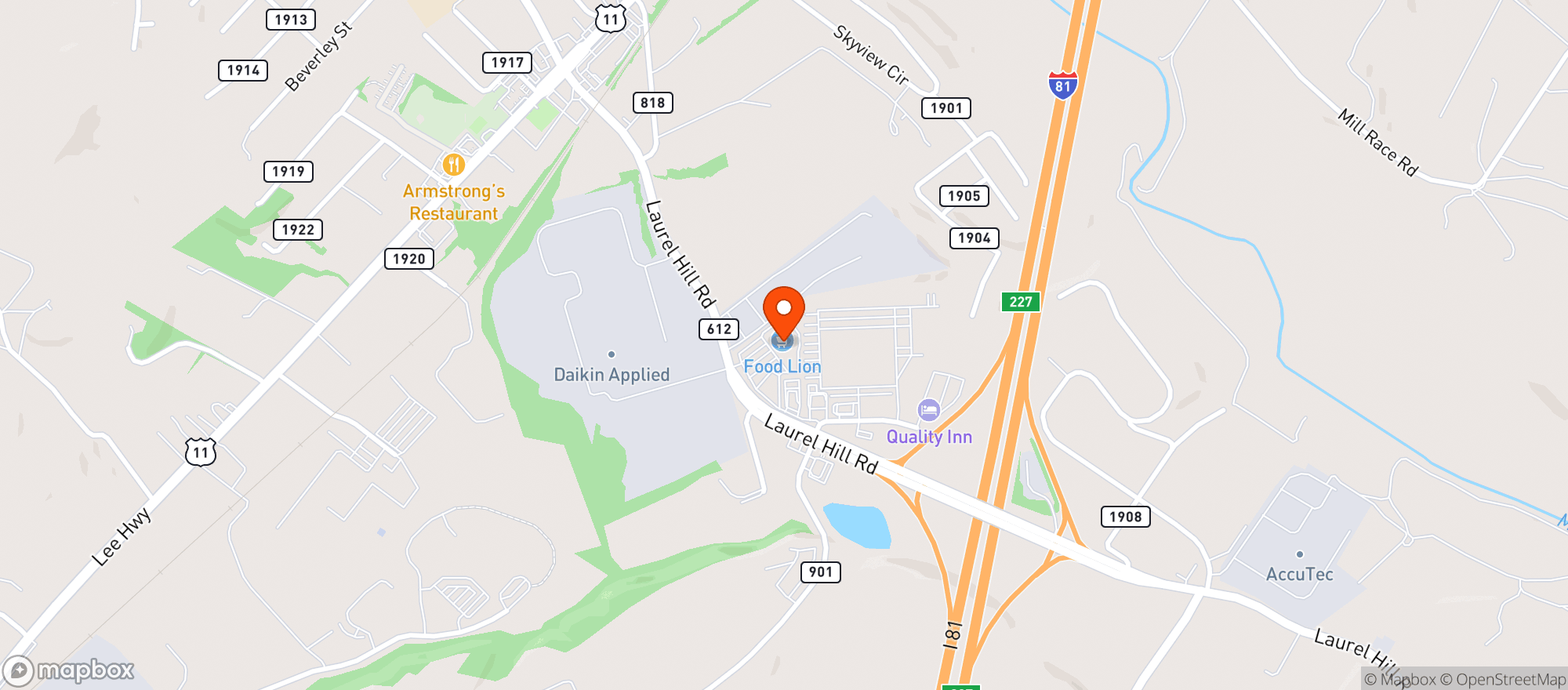 Map showing Food Lion #384