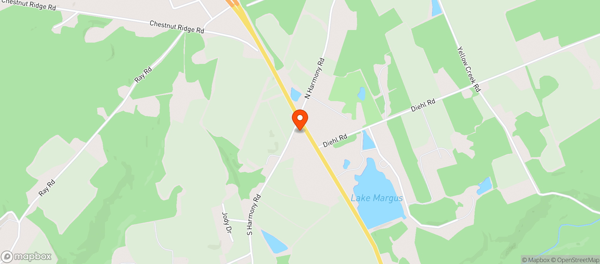 Map showing Four C's Drive In