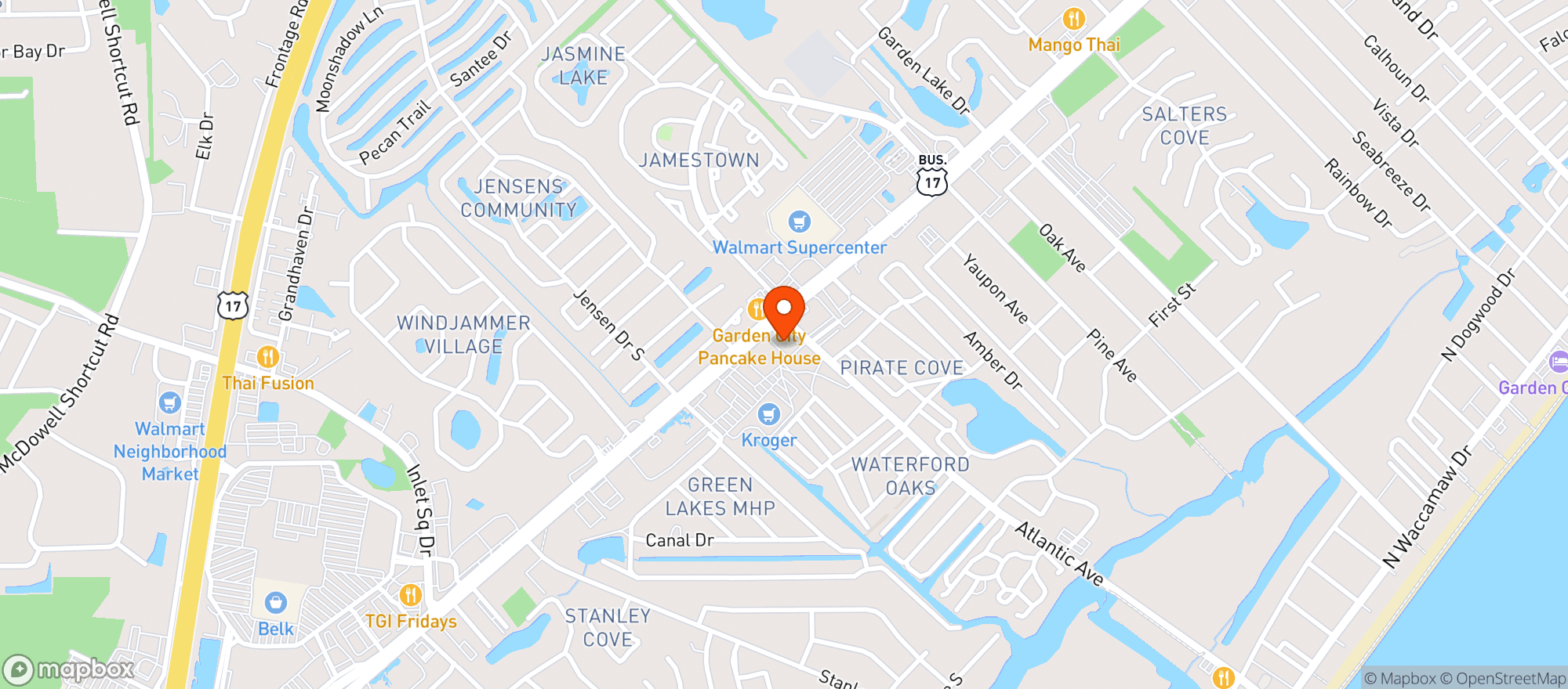 Map showing Atlantic Discount Spirits