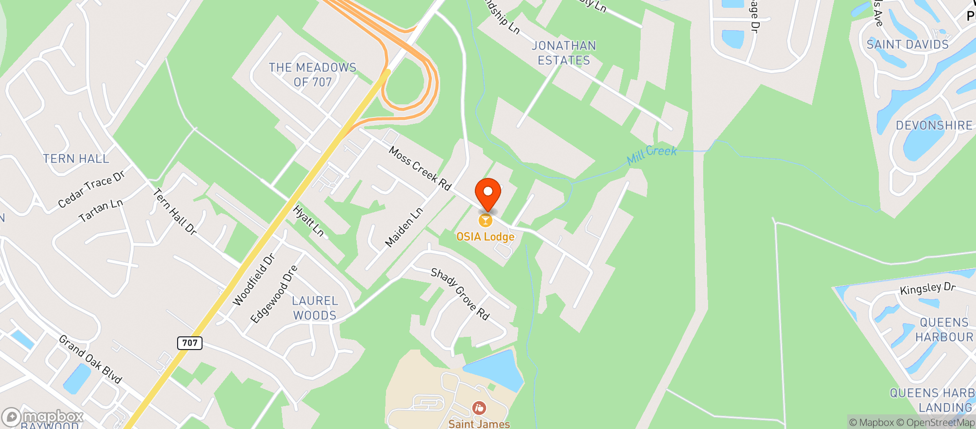 Map showing Osia Lodge