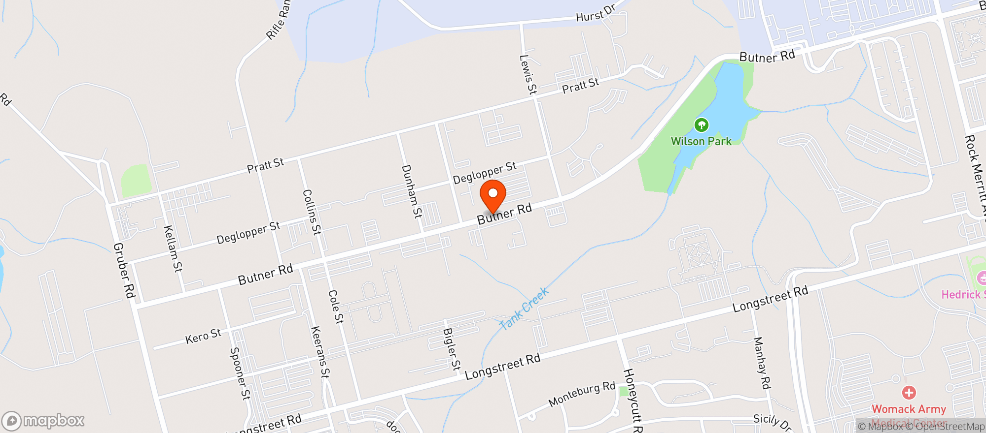 Map showing Butner Rd Express #1030129