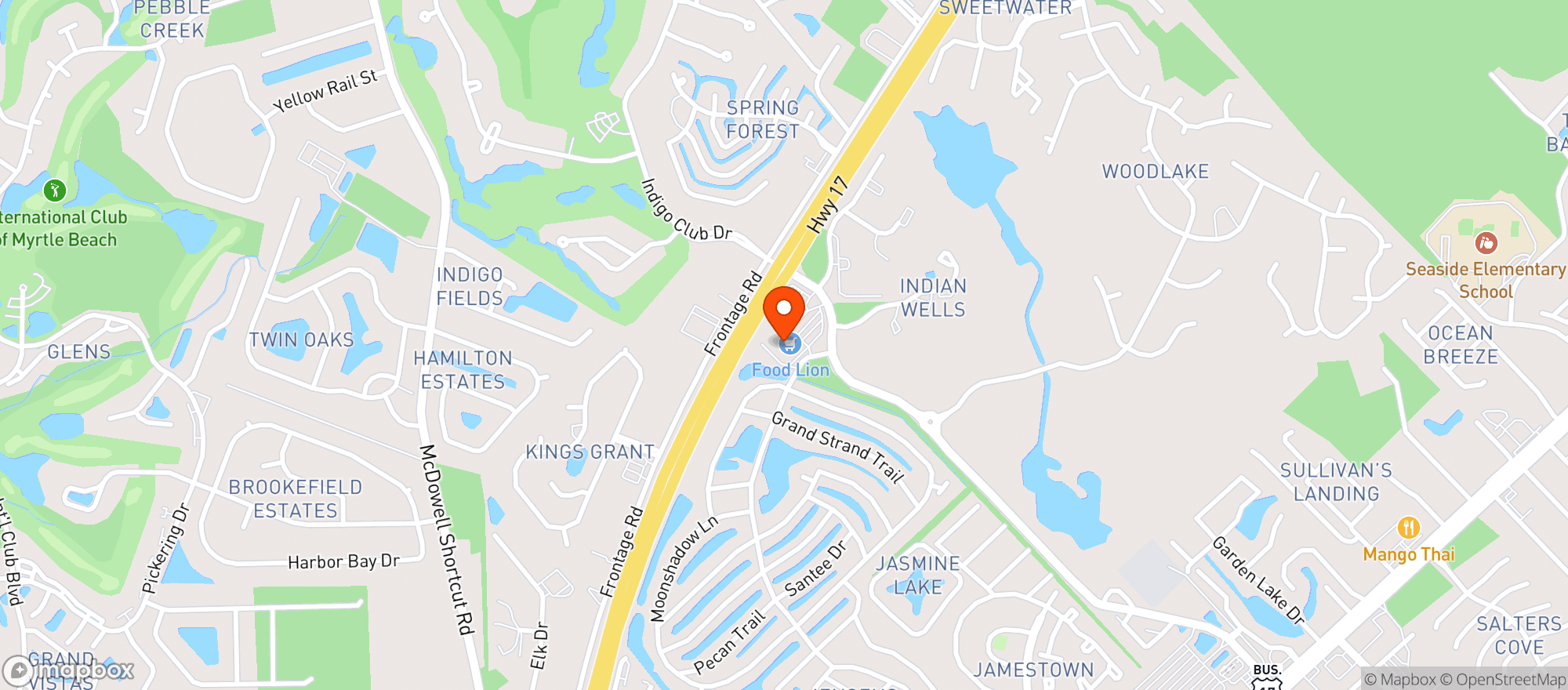 Map showing Food Lion #1556