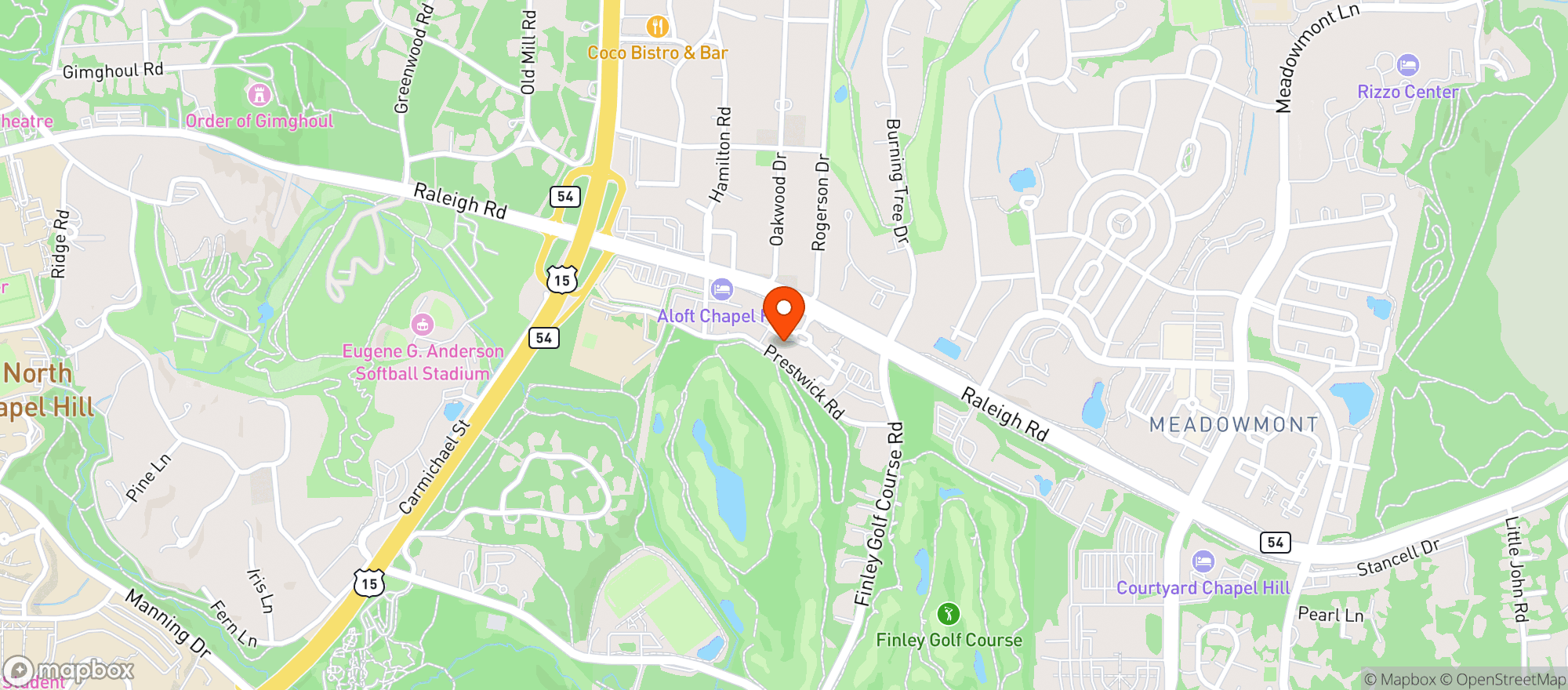 Map showing Hawthorne & Wood