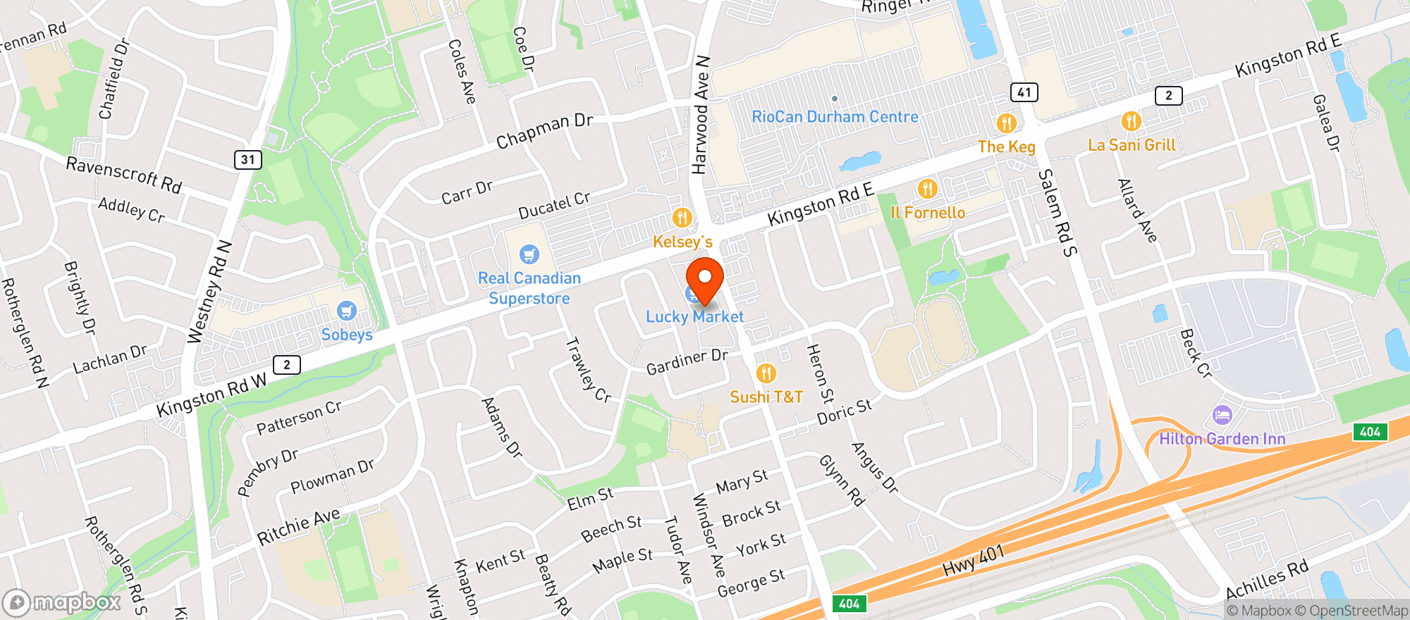 Map showing Staples