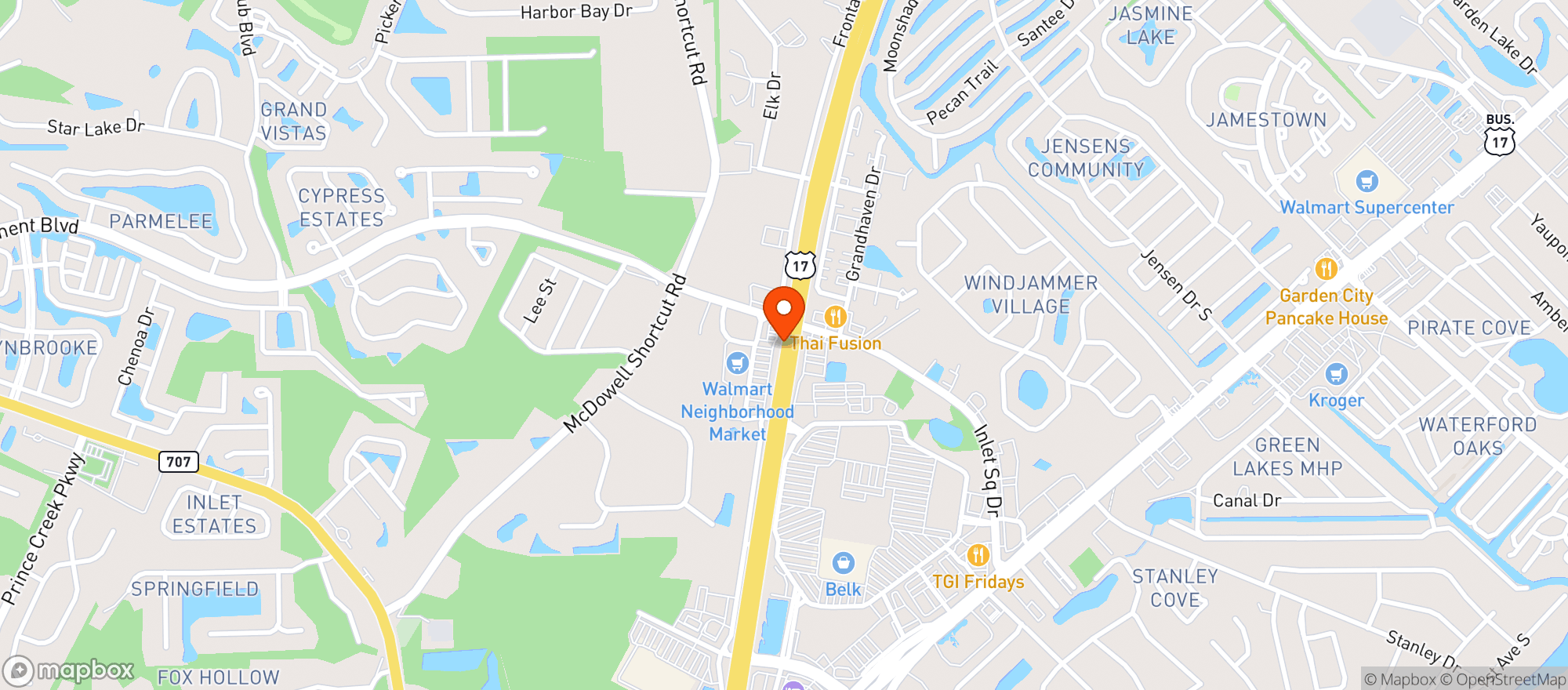 Map showing Walmart Neighborhood Market