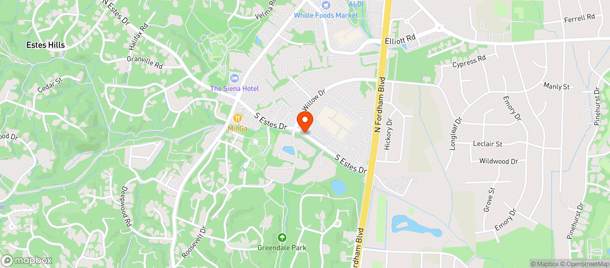 Map showing Harris Teeter #117