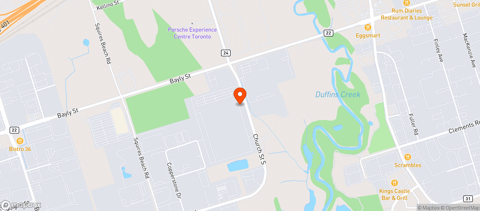 Map showing Loblaw DC 28 Harmony Logistics
