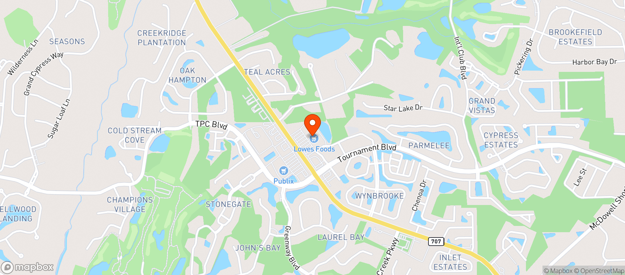 Map showing Lowes Foods