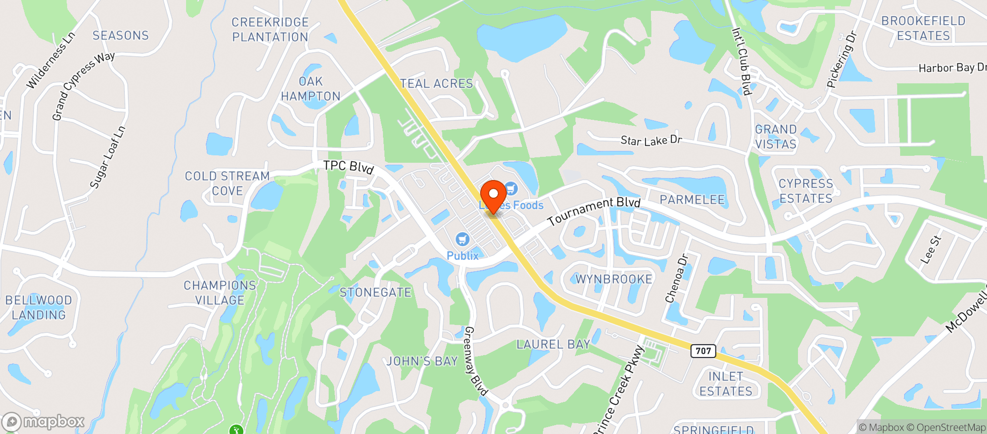 Map showing Publix Super Market