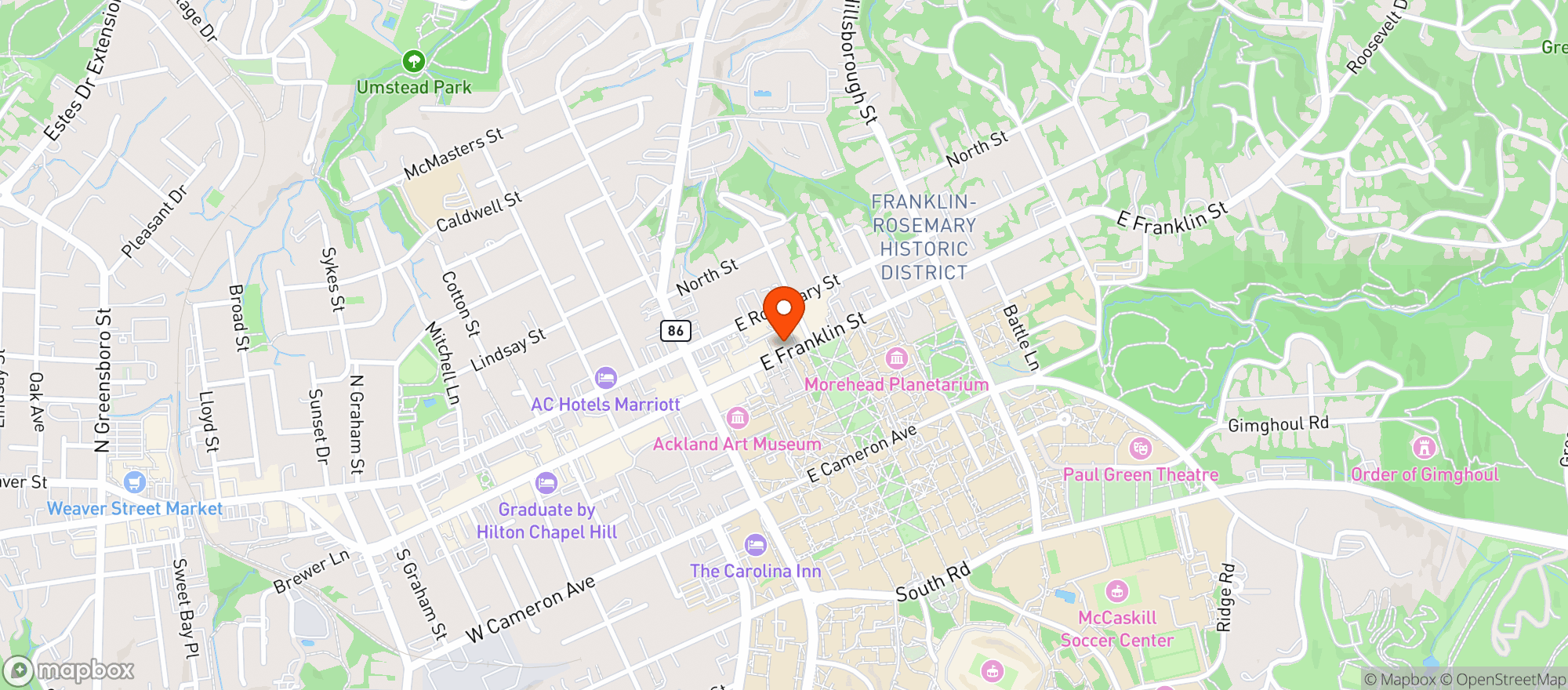 Map showing Tar Heel Station
