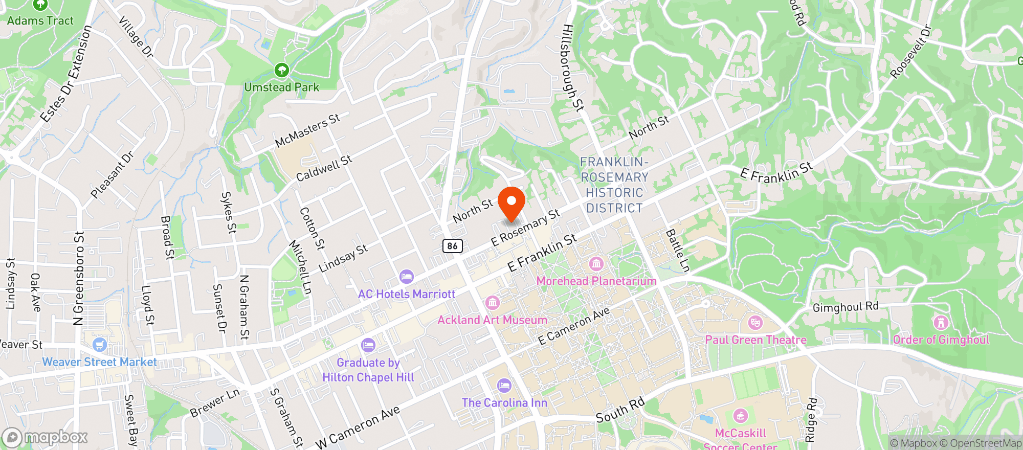 Map showing The Gathering Place