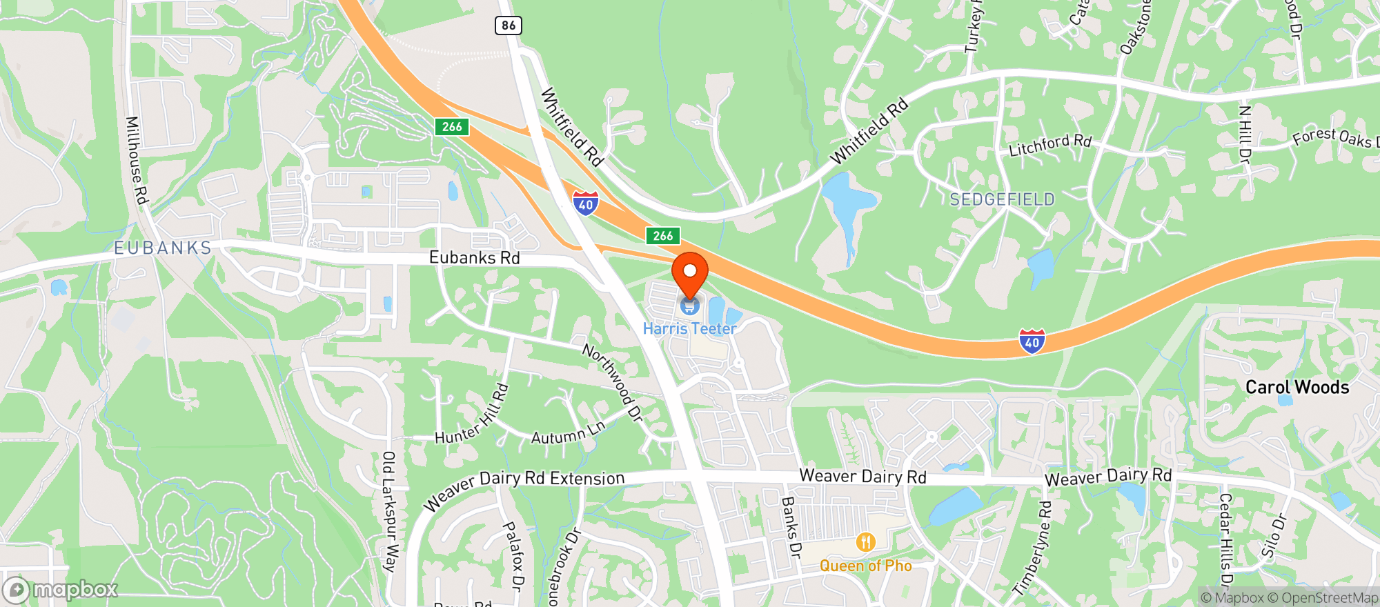 Map showing Harris Teeter