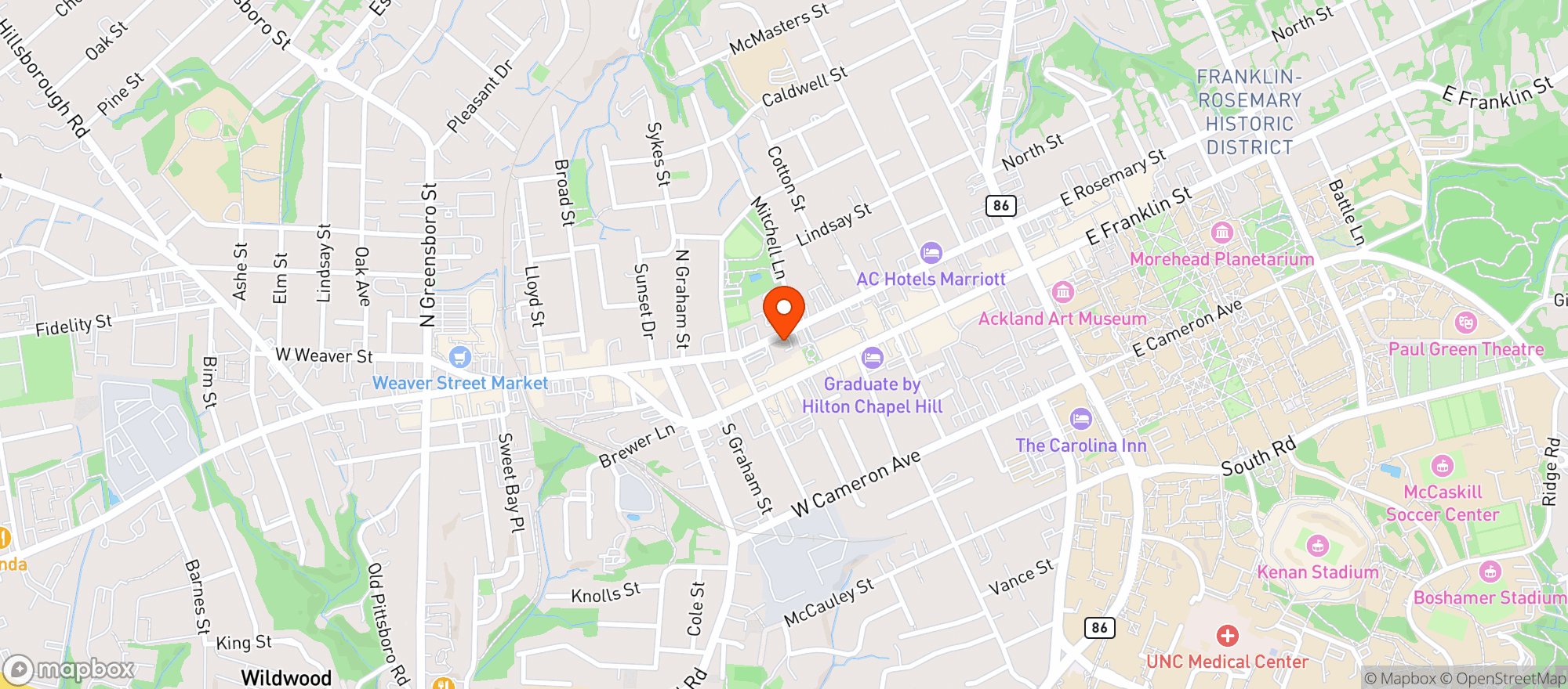 Map showing Northside Rosemarys
