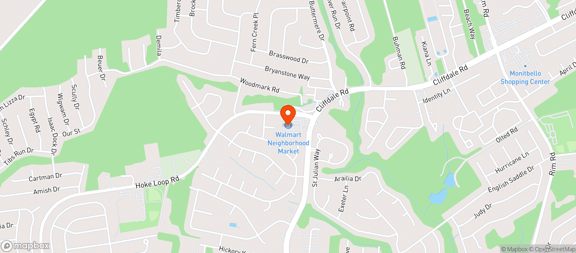 Map showing Walmart Supercenter