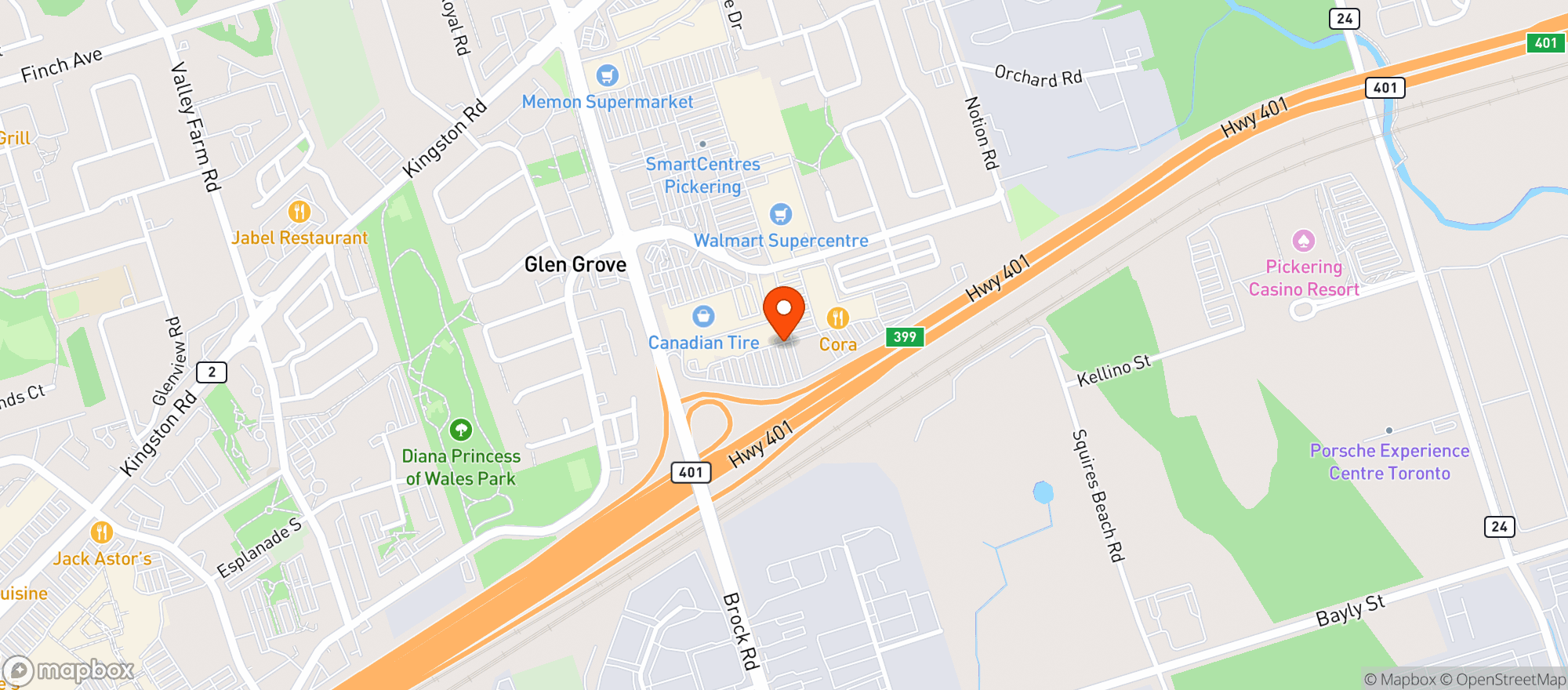 Map showing Staples
