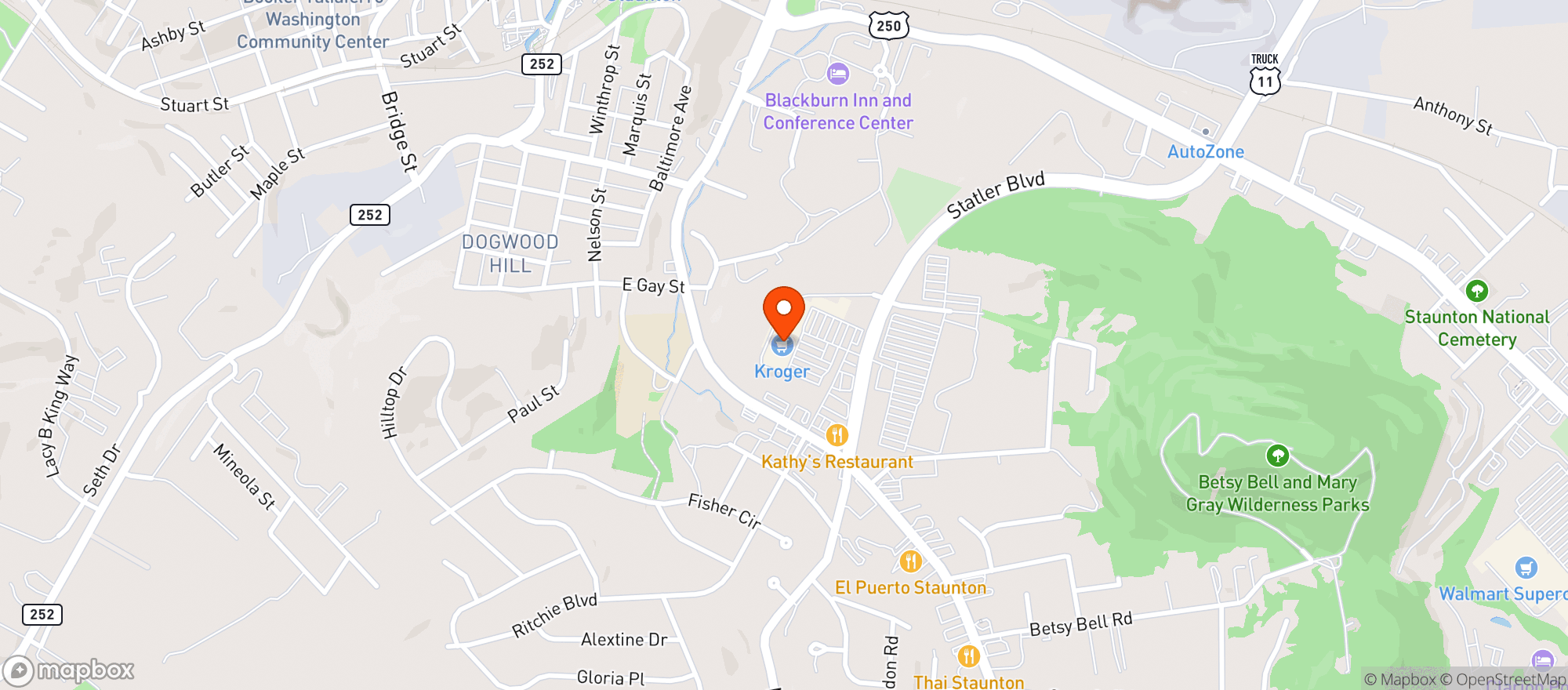 Map showing Kroger