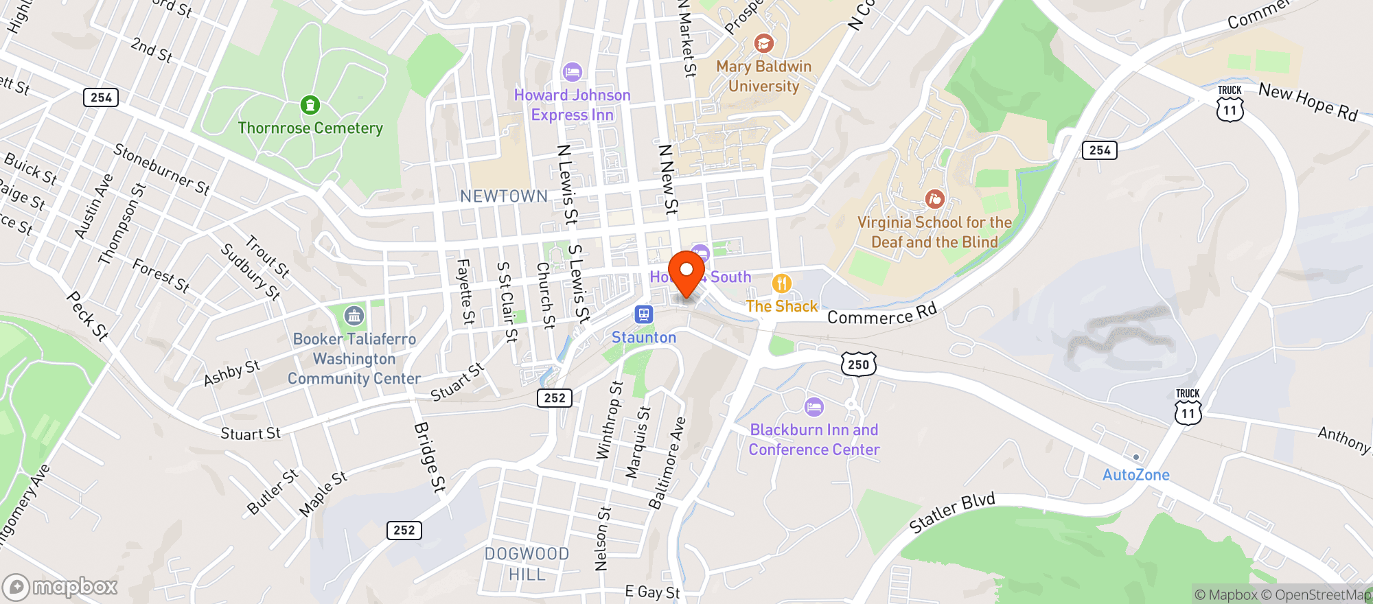 Map showing Mill Street Grill