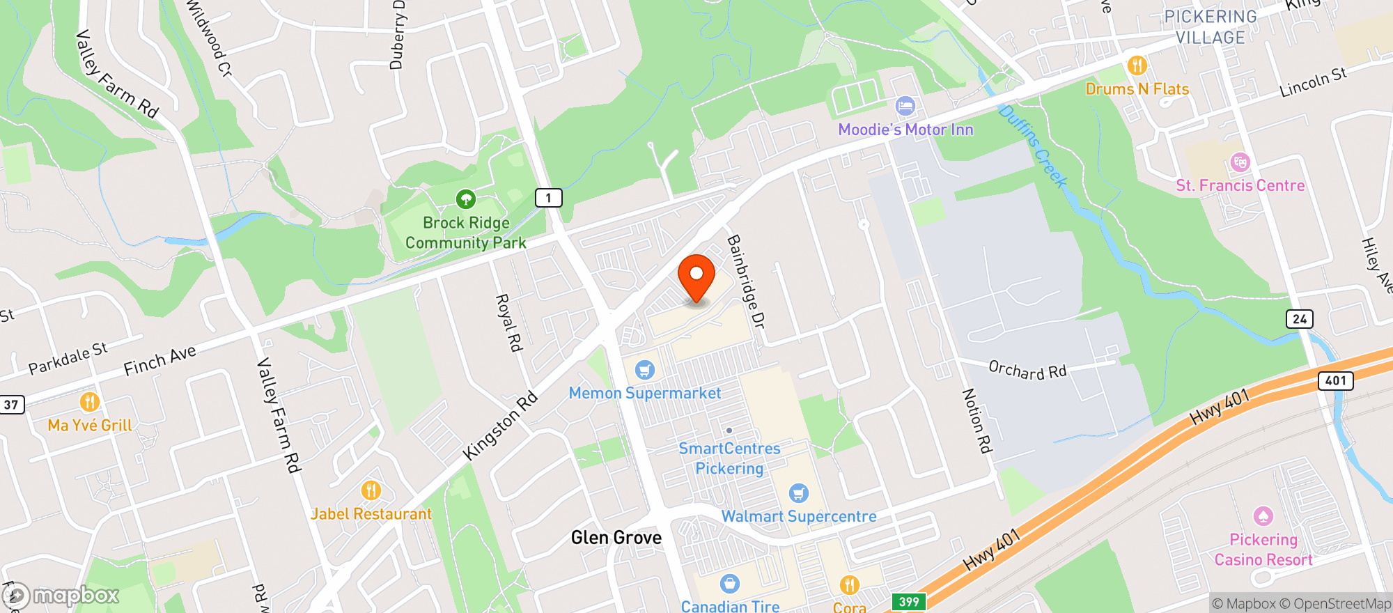 Map showing Healthy Planet - Pickering