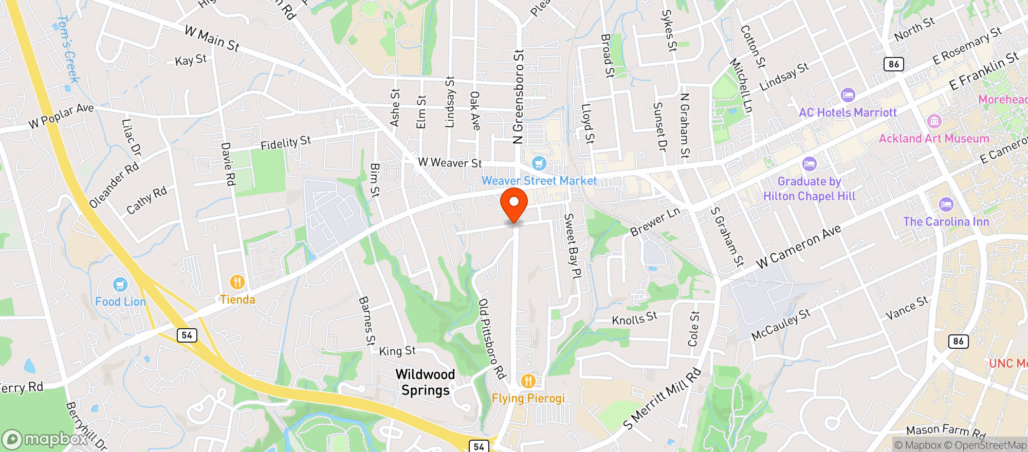 Map showing Harris Teeter