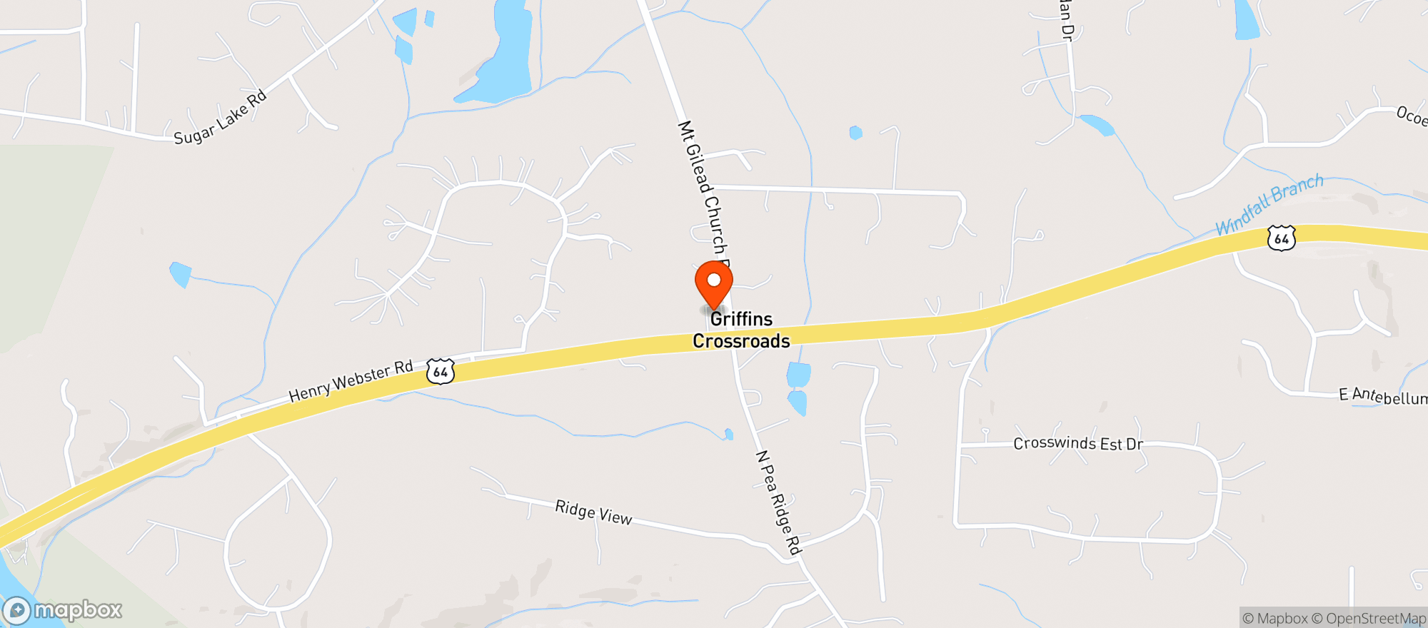 Map showing Jordan Lake Mart