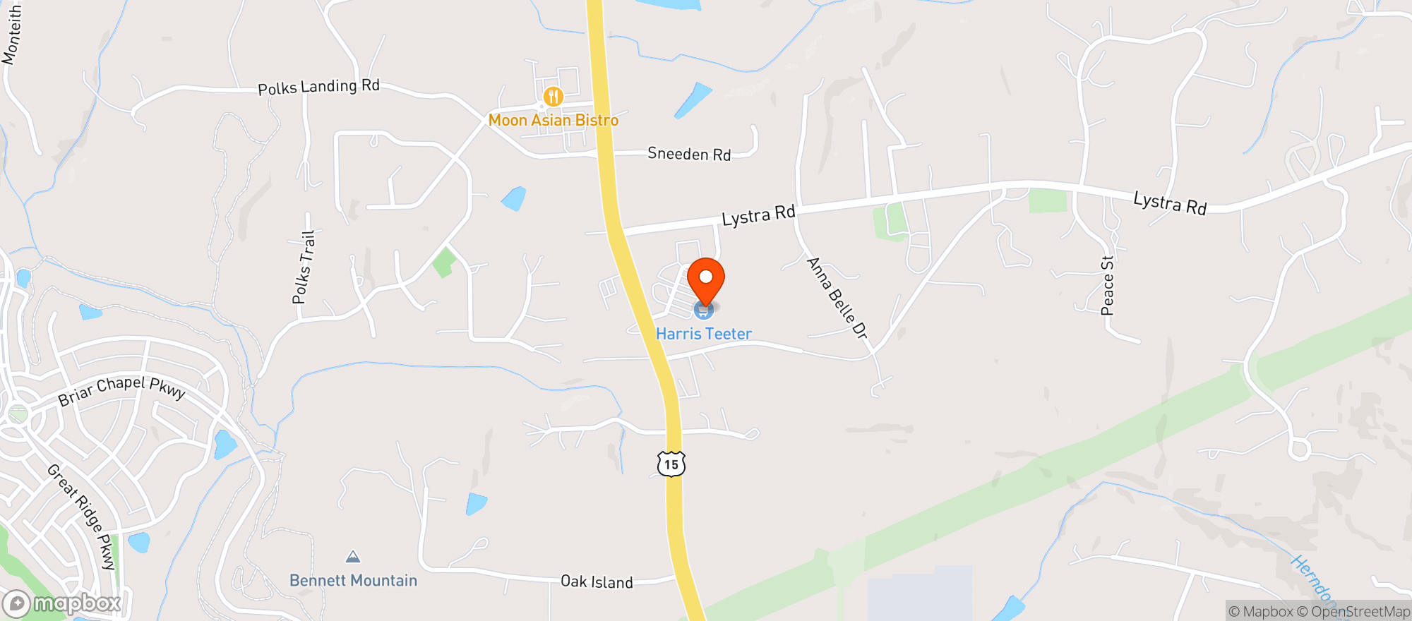 Map showing Harris Teeter