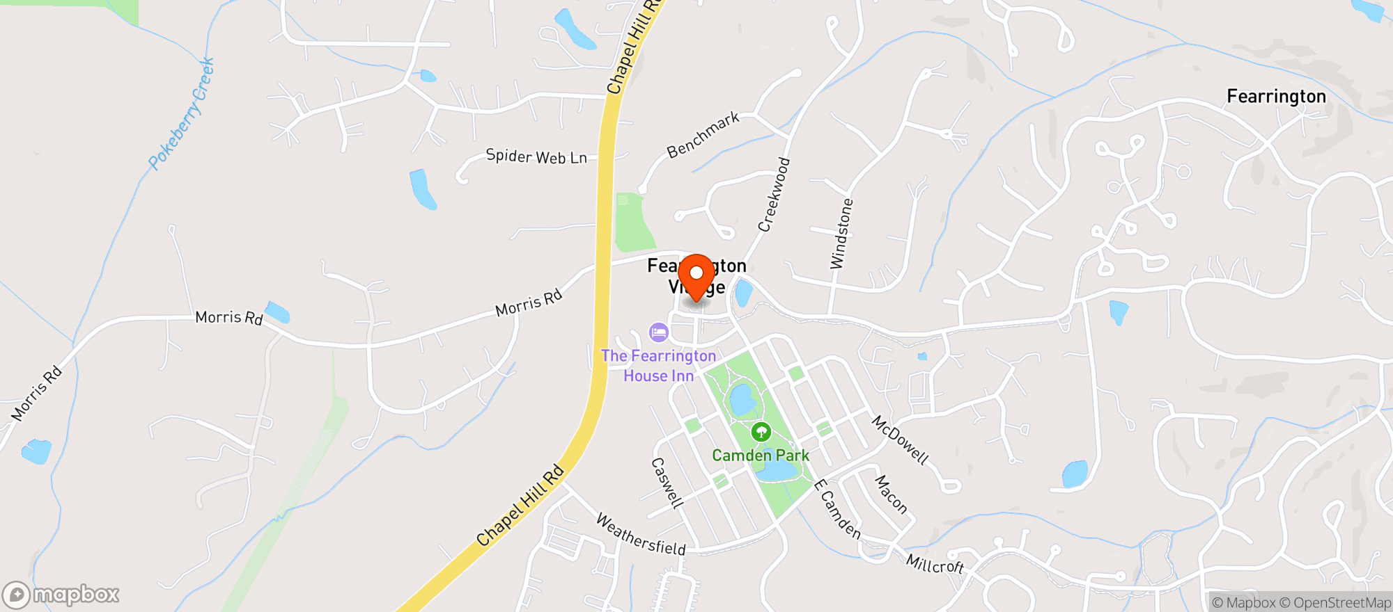 Map showing Fearrington Village Shops