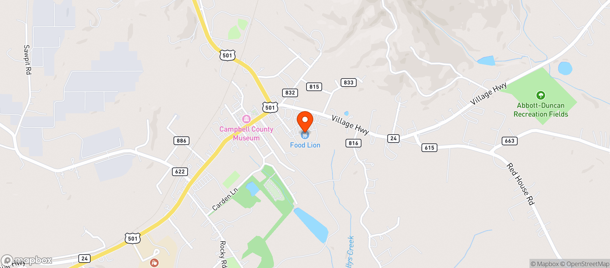 Map showing Food Lion