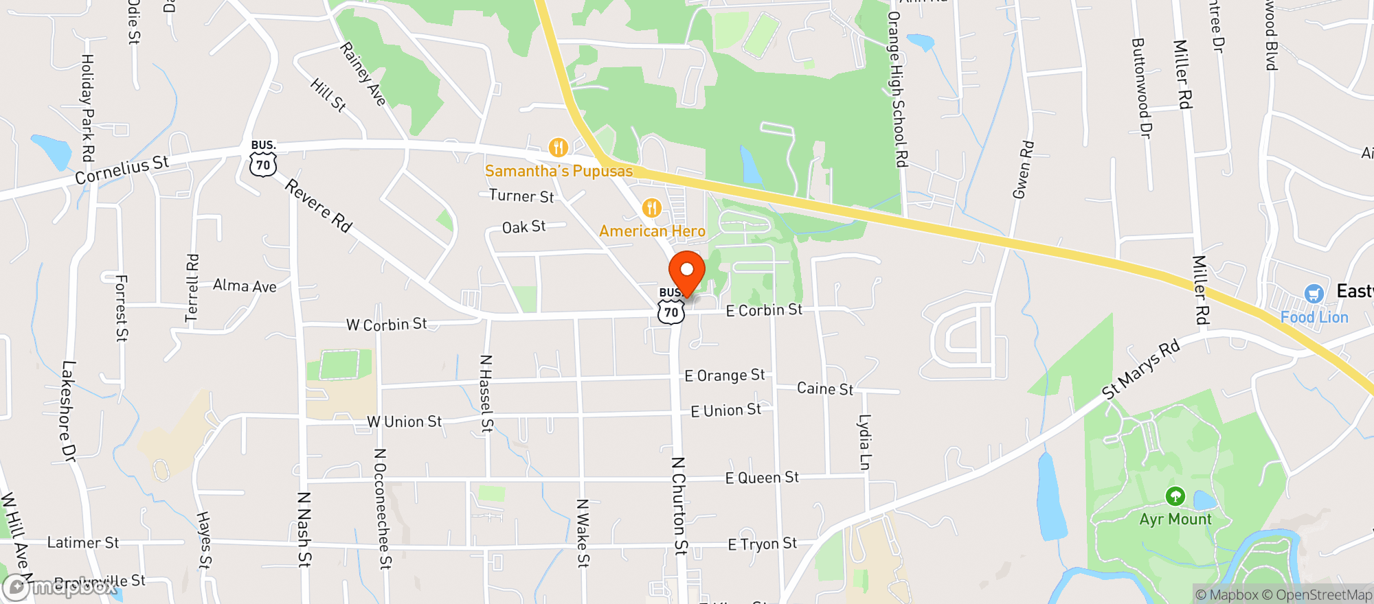Map showing Steve's Garden Market & Butchery Hillsborough