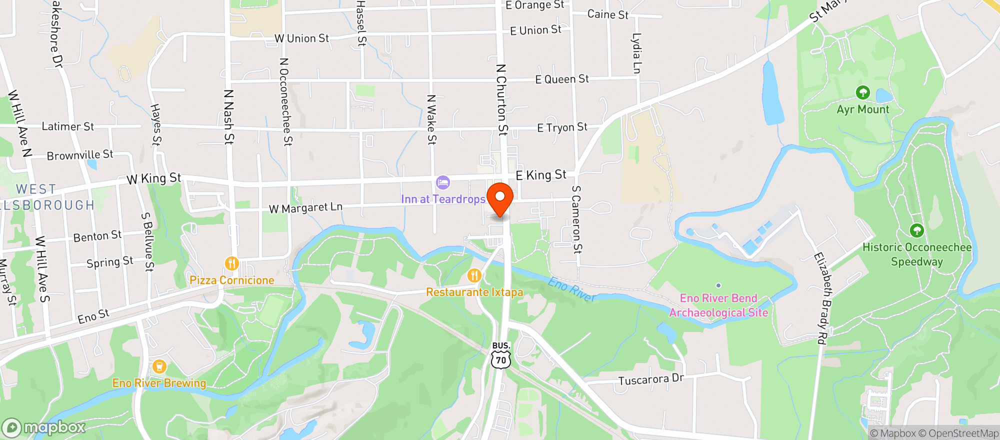 Map showing Weaver Street Market Hi