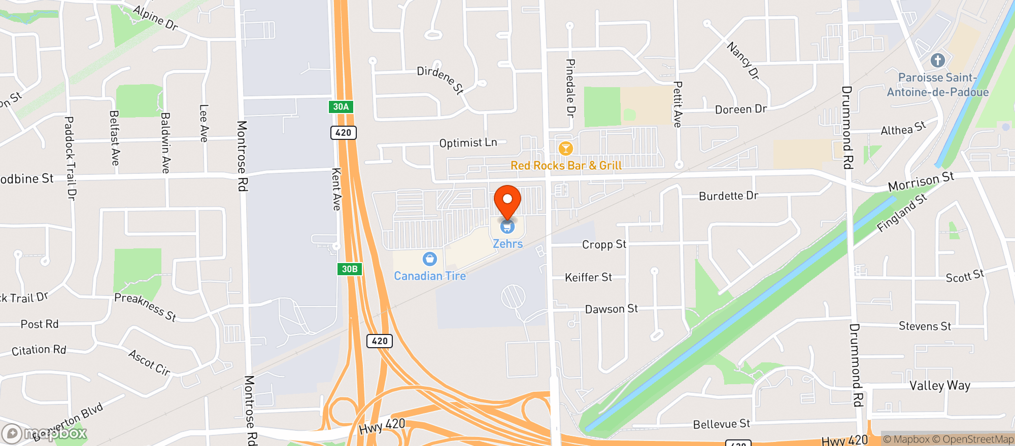 Map showing Zehrs Niagara Falls Morrison