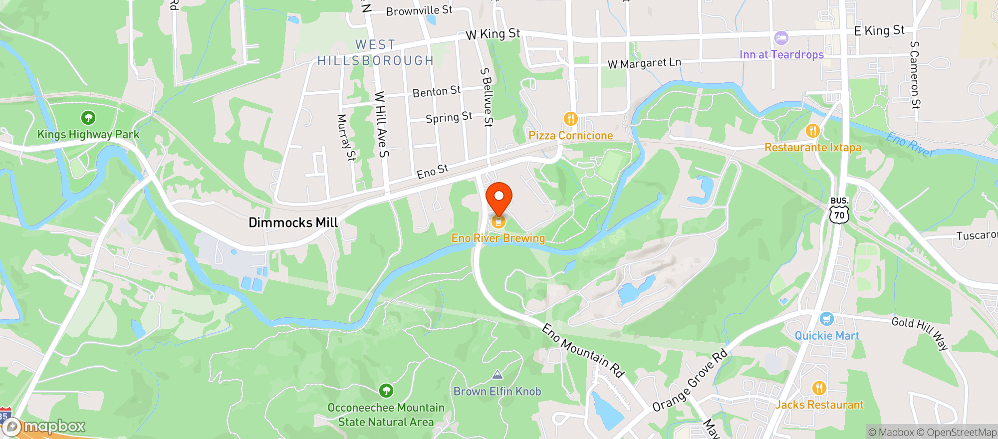 Map showing Eno River Brewing