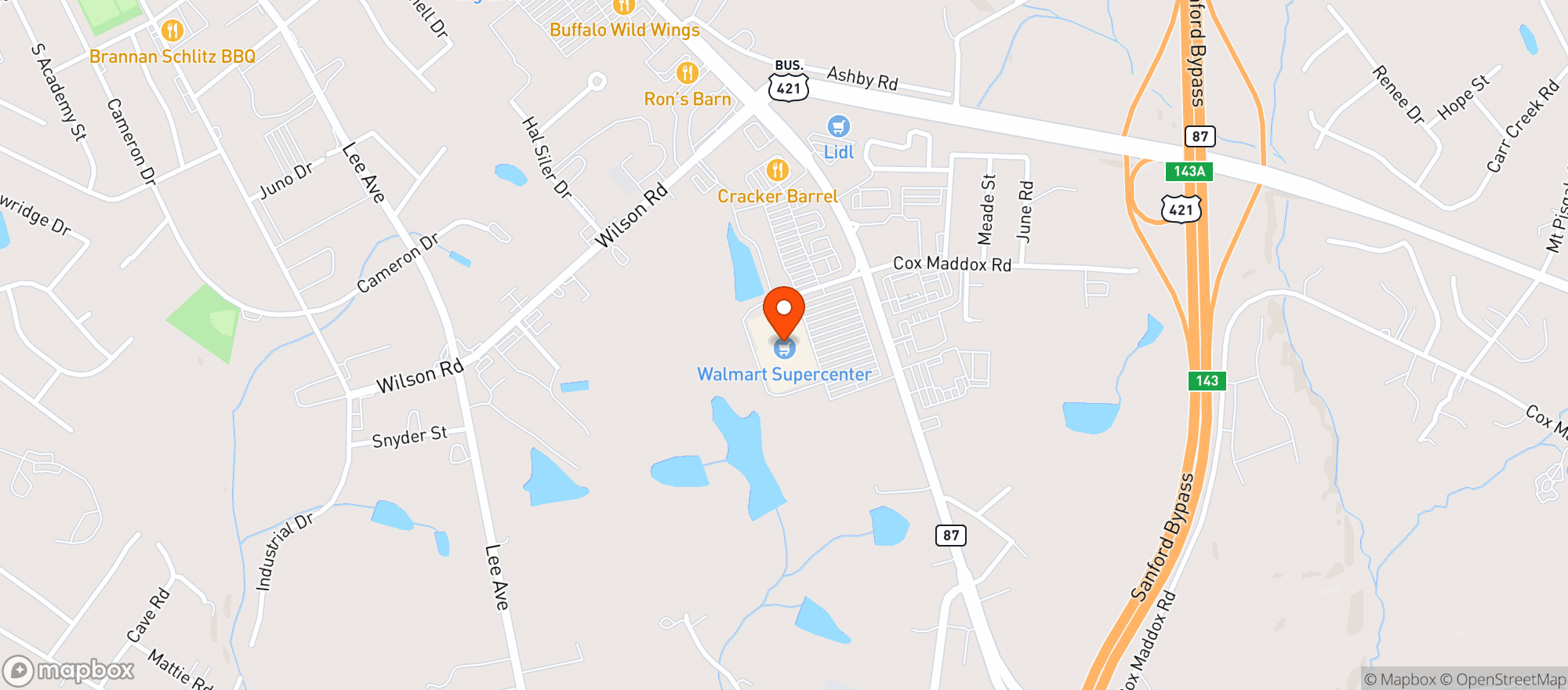 Map showing Walmart Supercenter