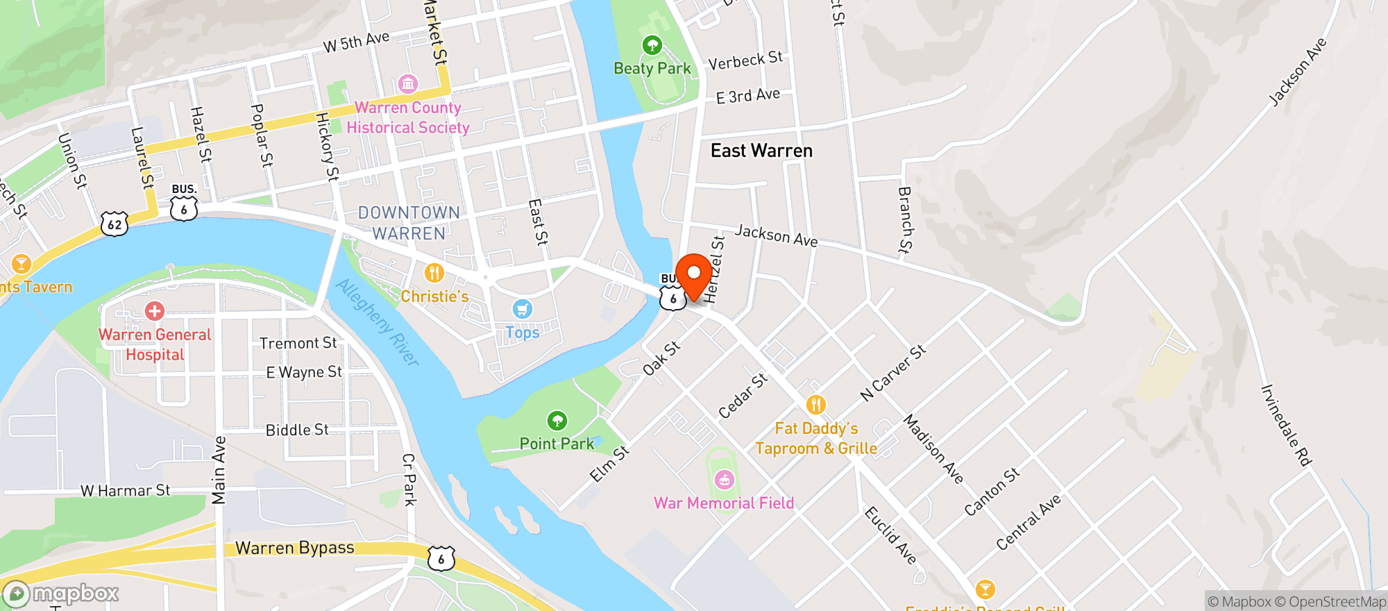 Map showing Mangiones Beverage
